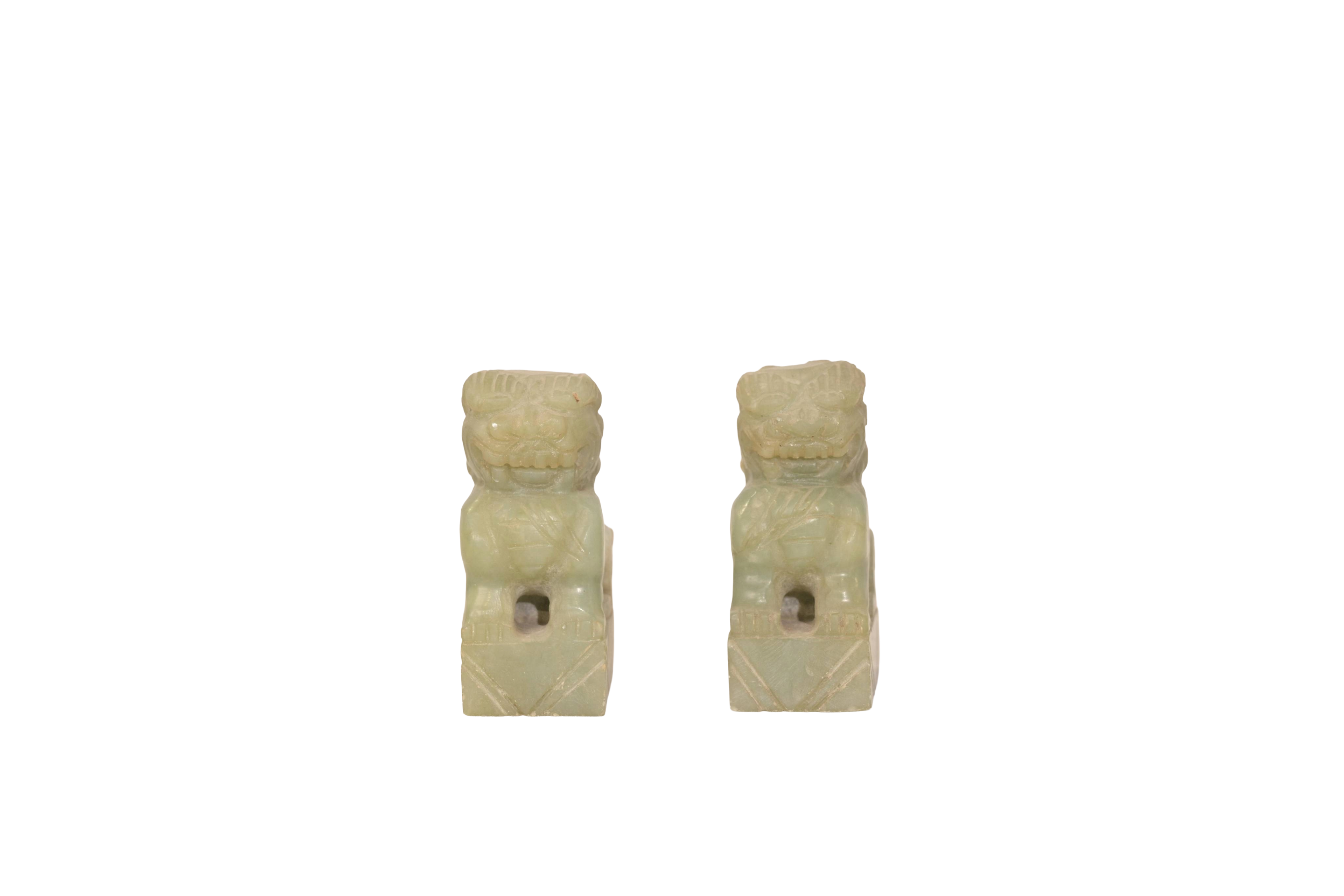 Marble Guardian Lion Pair