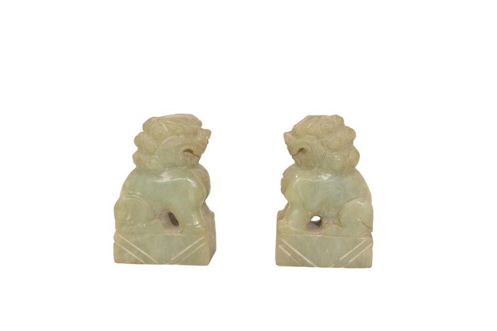 Marble Guardian Lion Pair