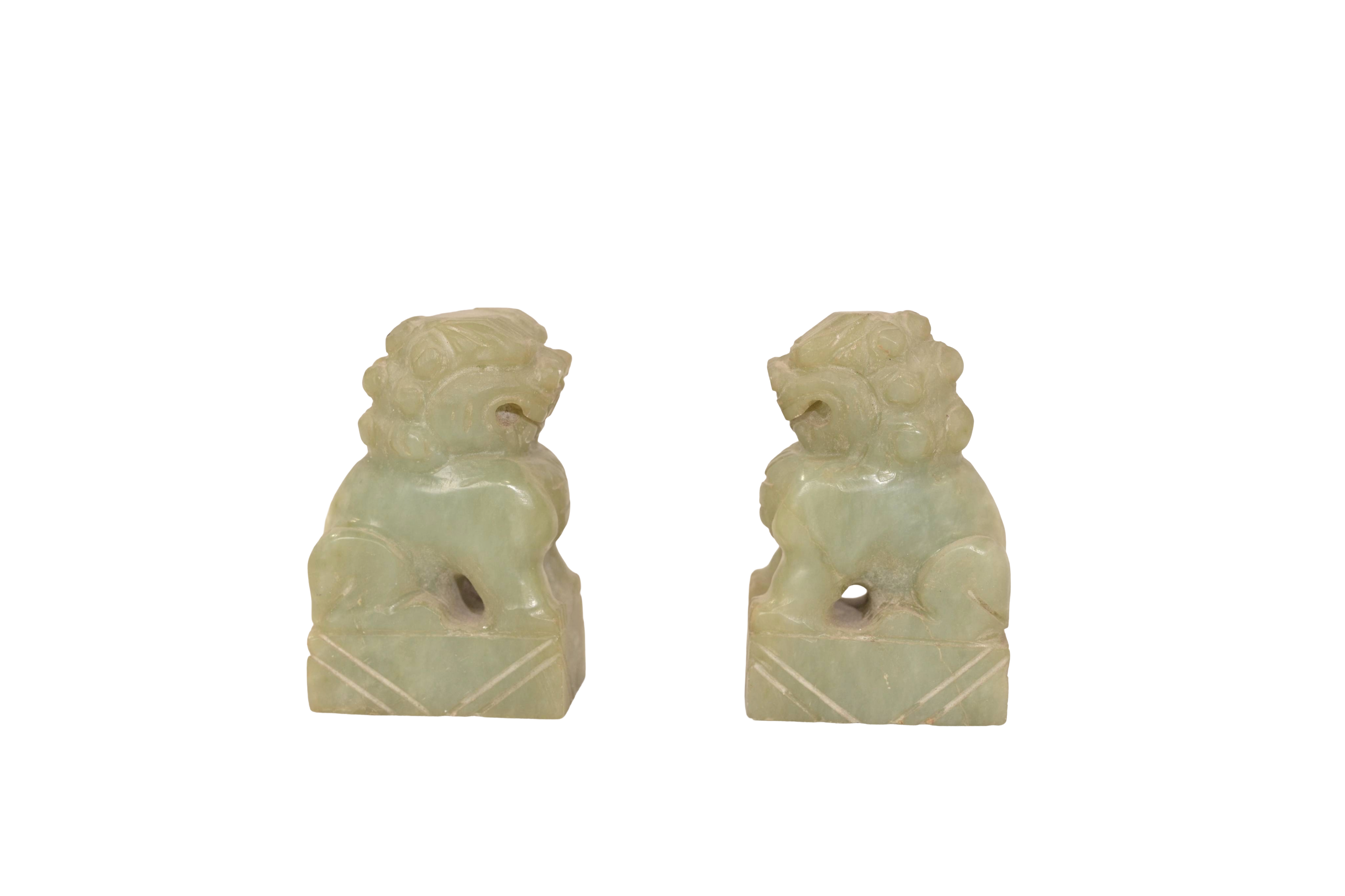 Marble Guardian Lion Pair