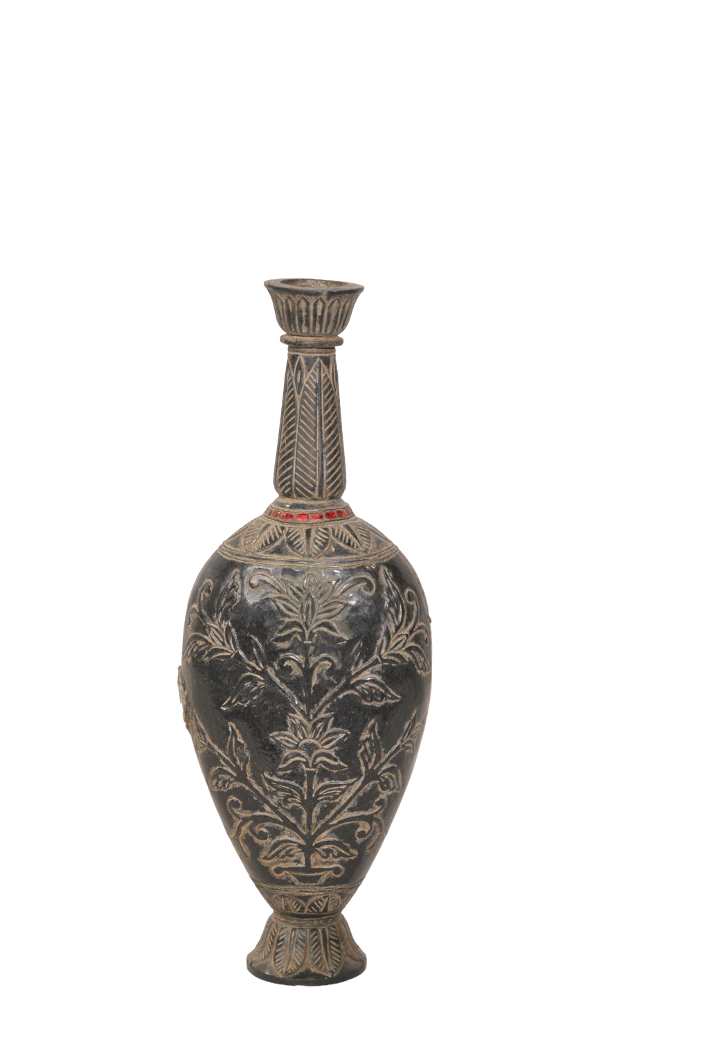 Engraved Black Decorative Vase