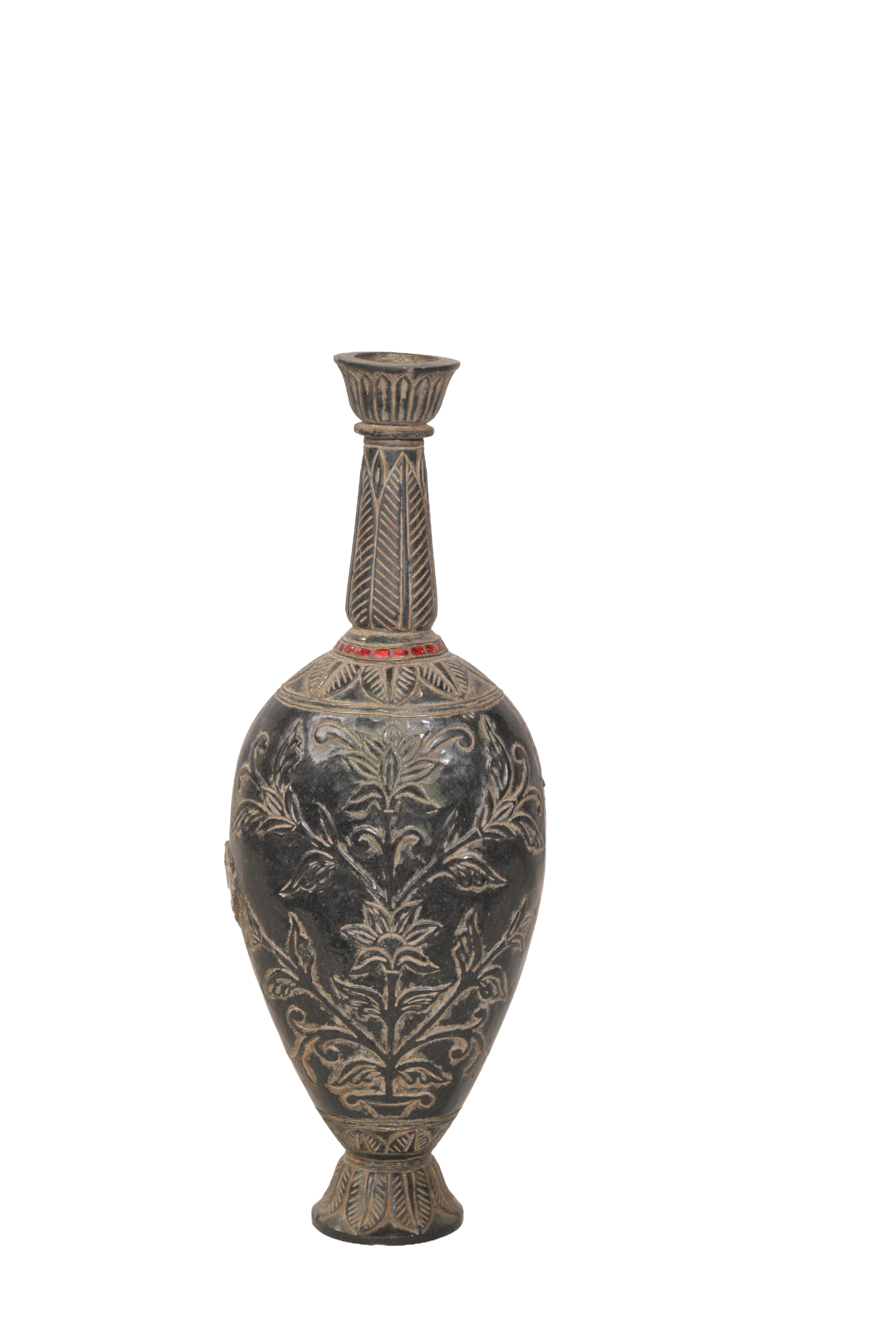Engraved Black Decorative Vase