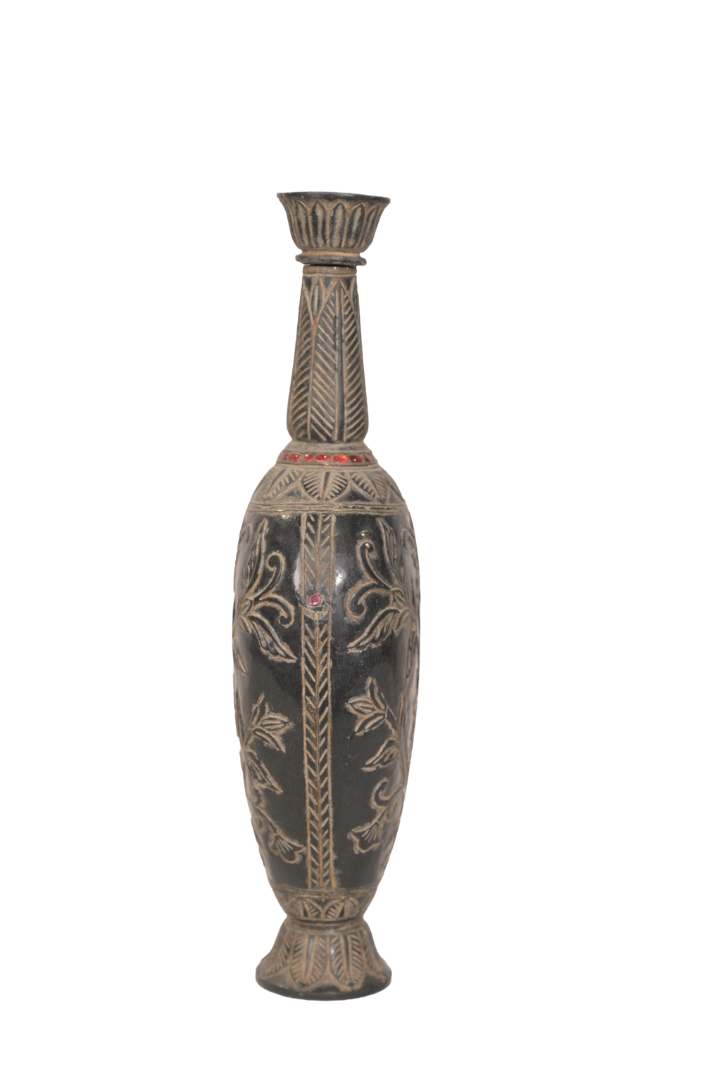 Engraved Black Decorative Vase