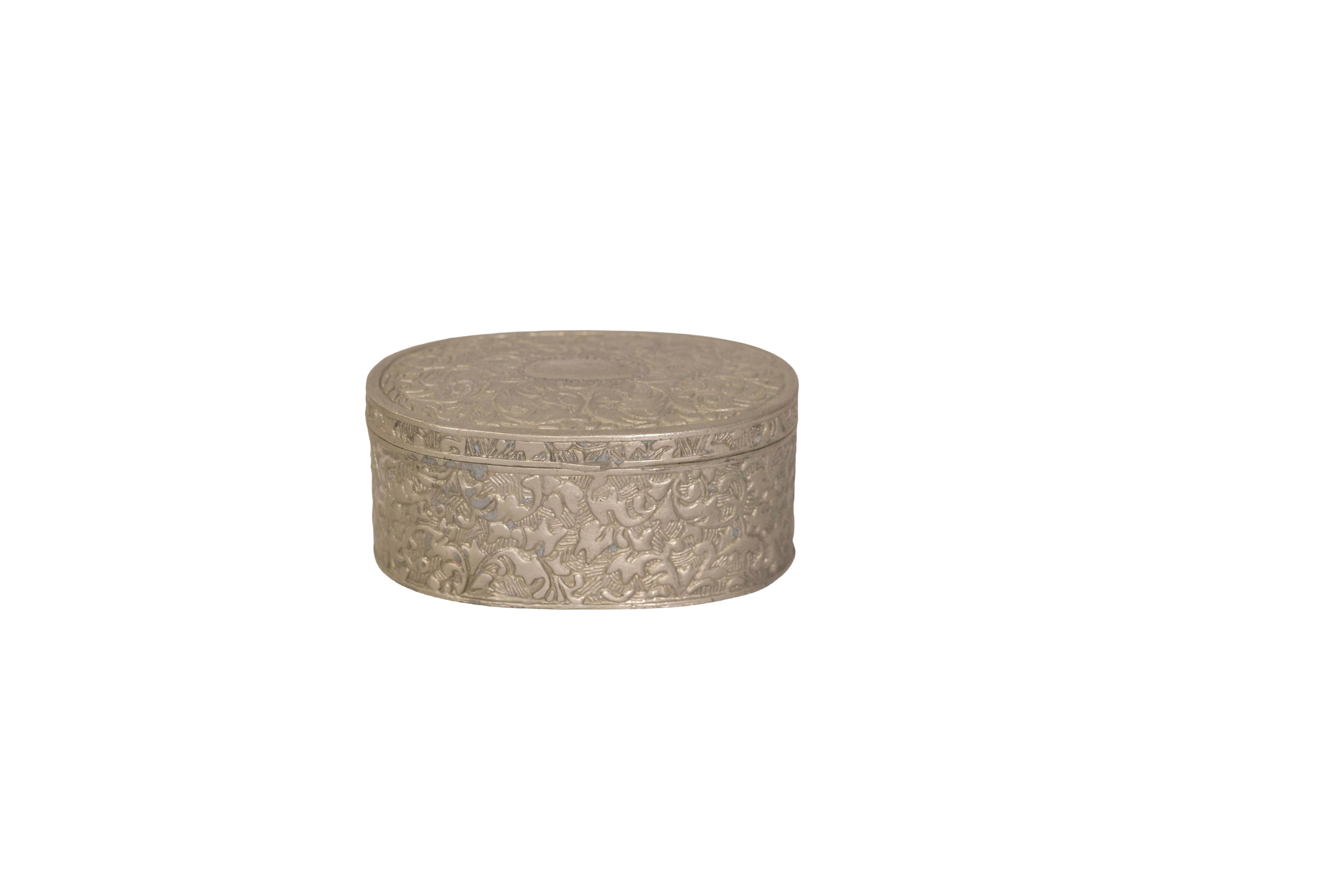 Engraved Oval Vintage Box
