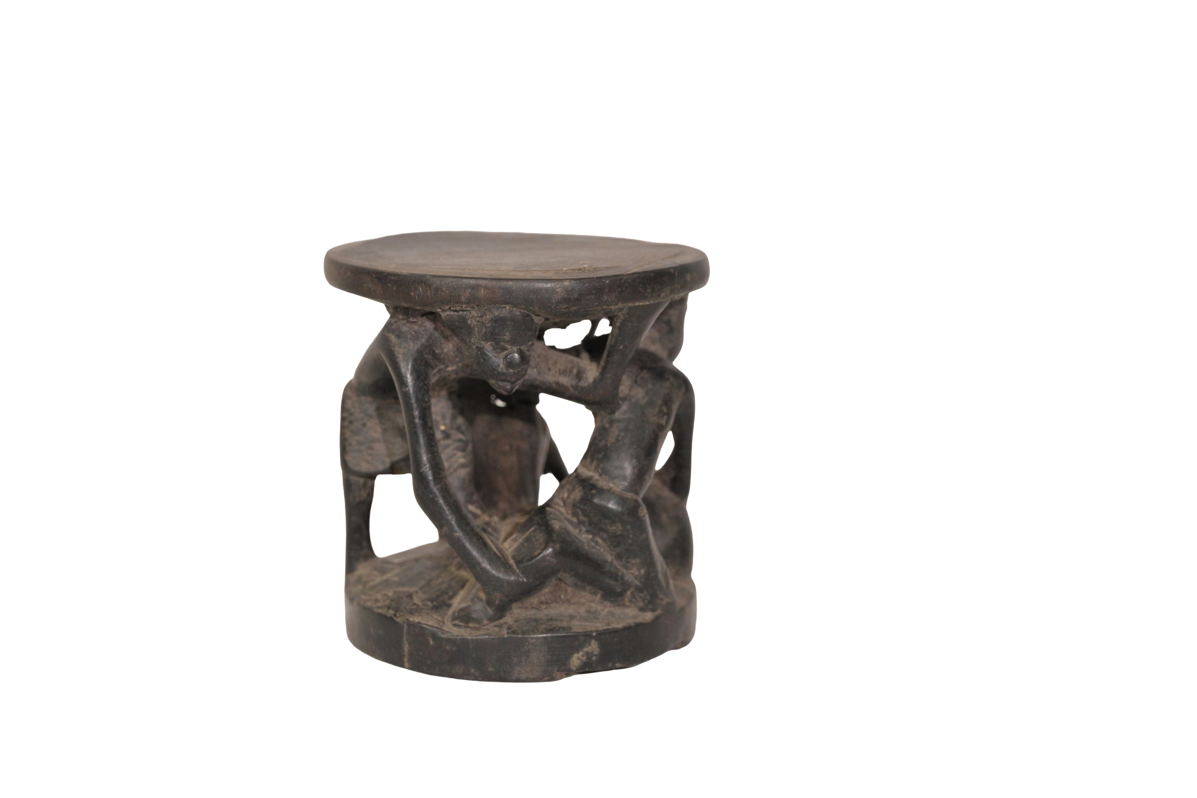 Carved Tribal Accent Table