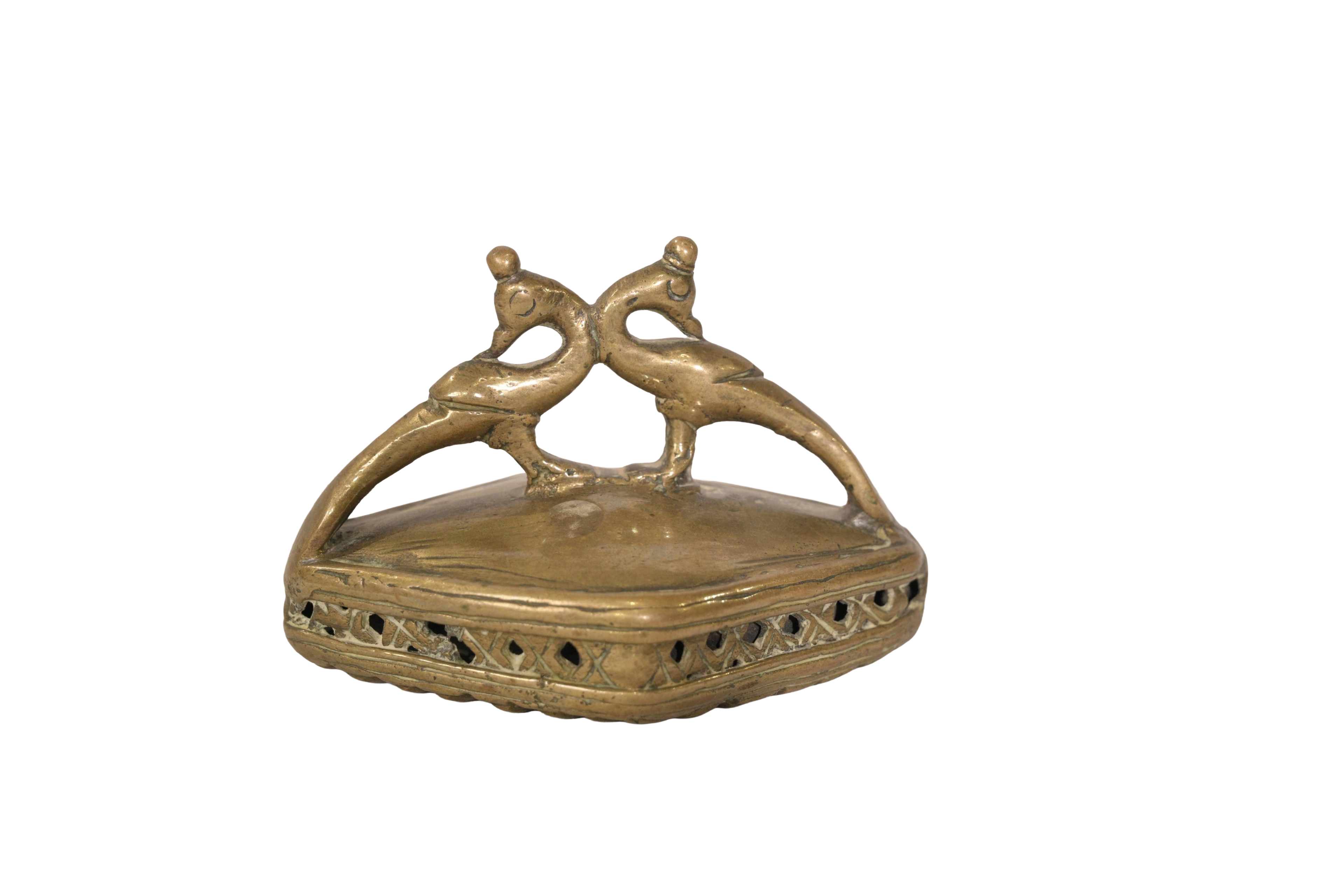 Peacock Handle Brass Box