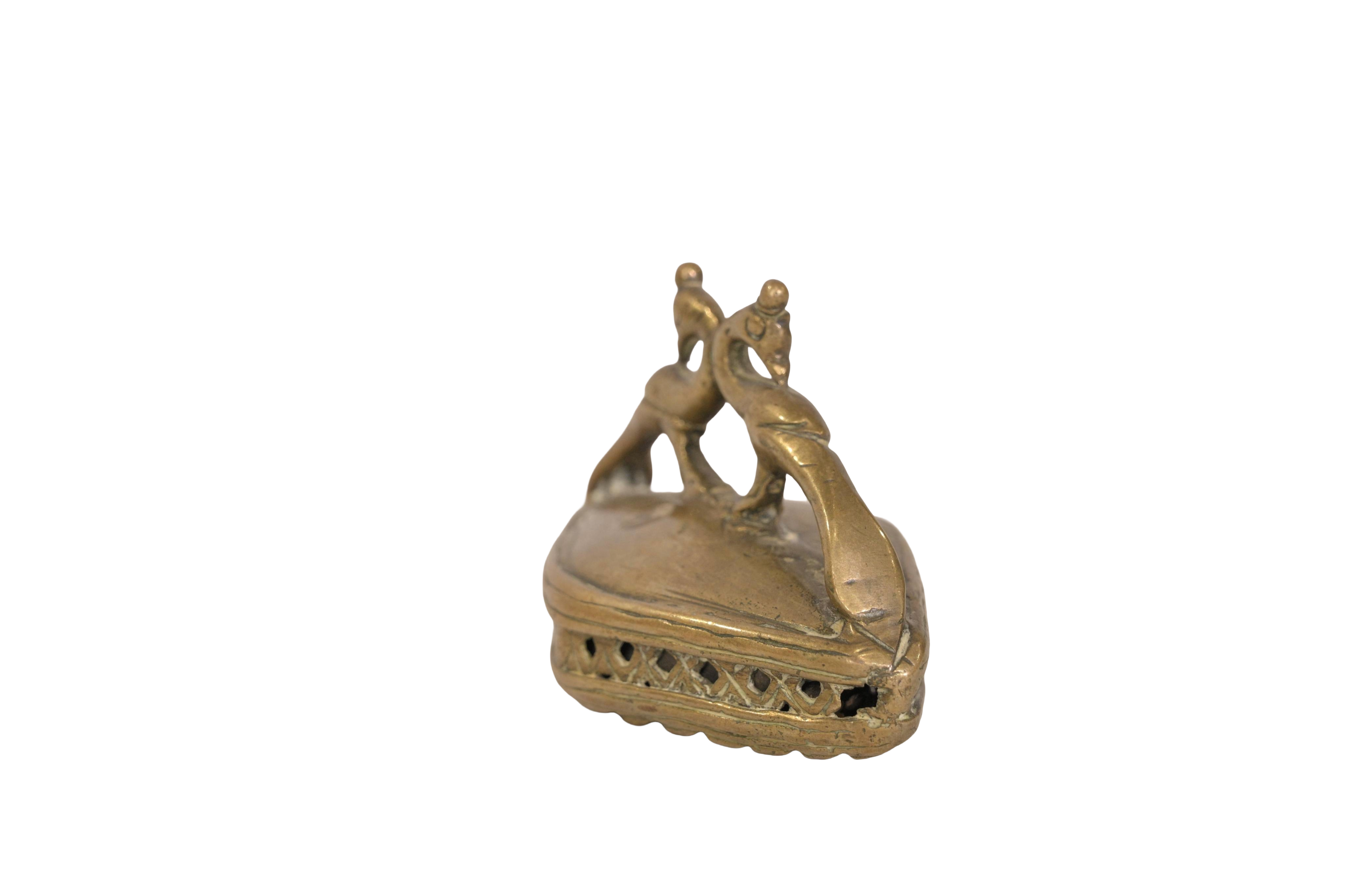 Peacock Handle Brass Box