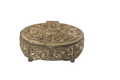 Heritage Embossed Brass Trinket Box with Hinged Lid