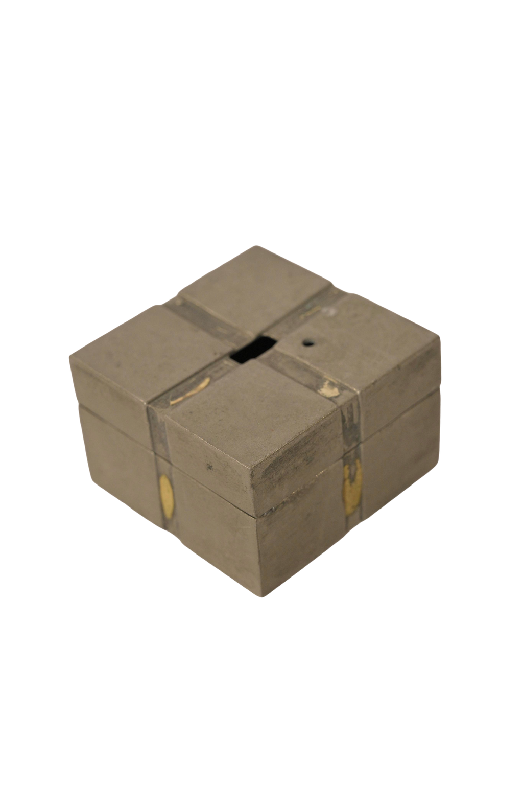 Modern Geometric Brass Inlay Decorative Storage Box