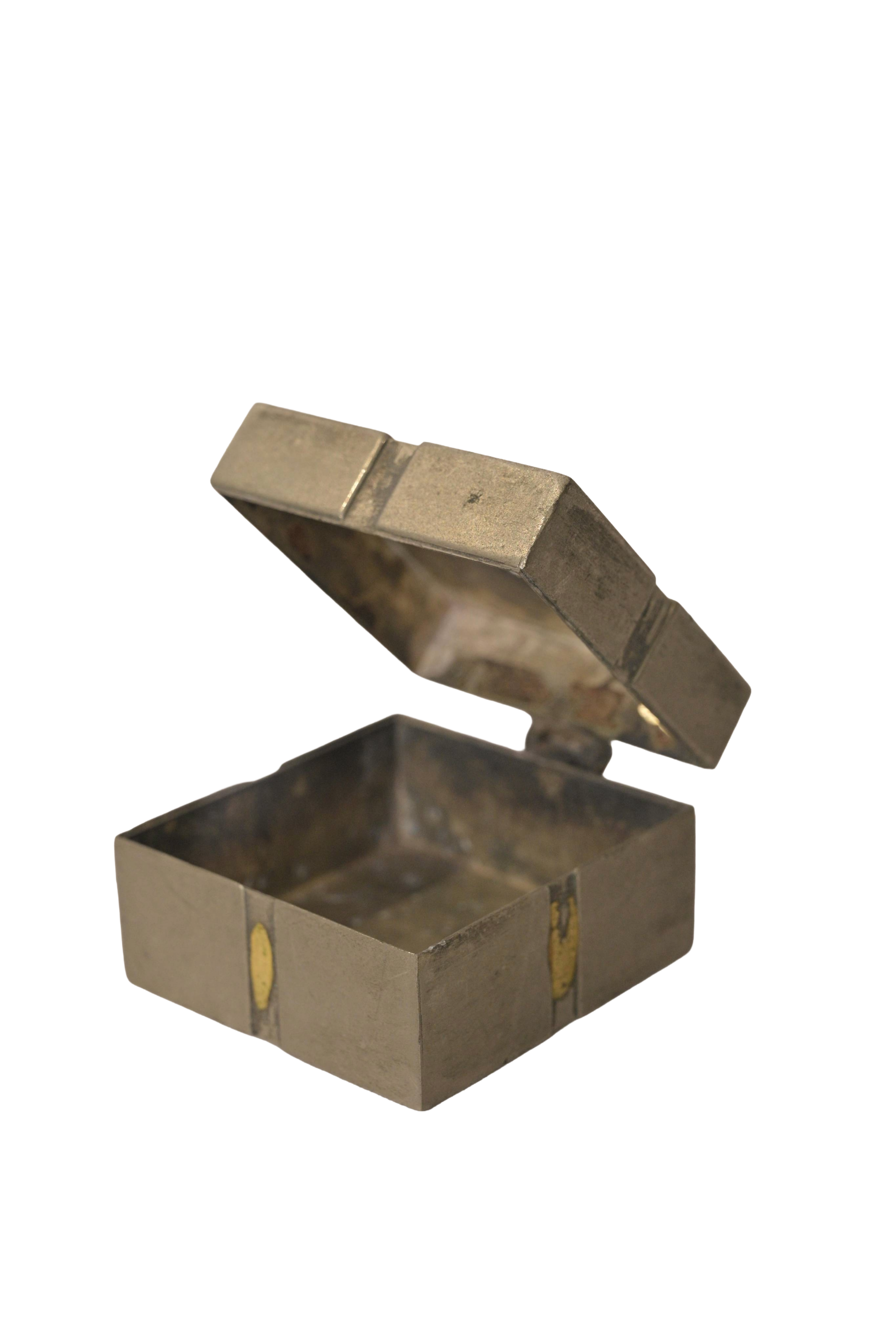 Modern Geometric Brass Inlay Decorative Storage Box