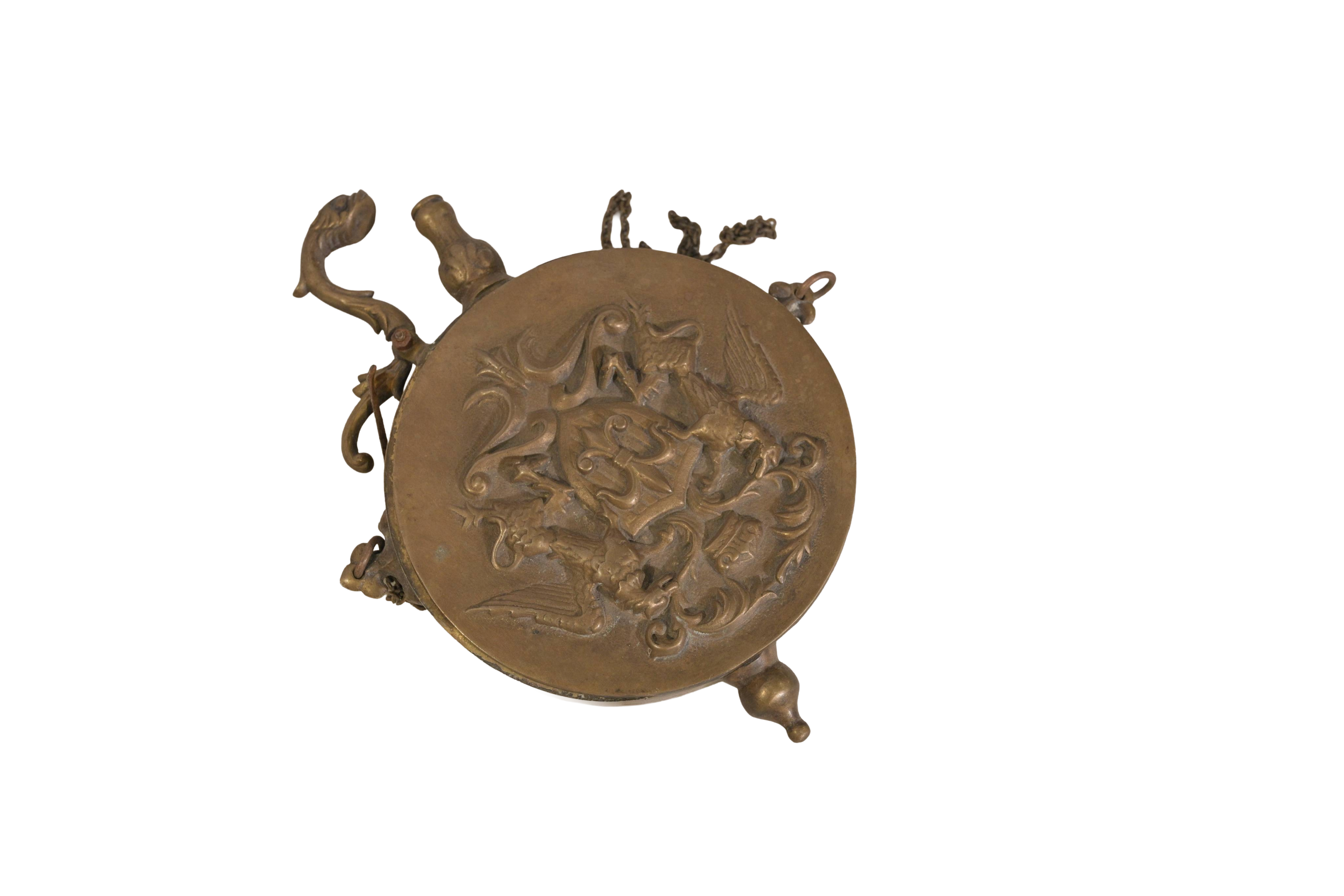Antique Mythological Brass Covered Ritual Vessel