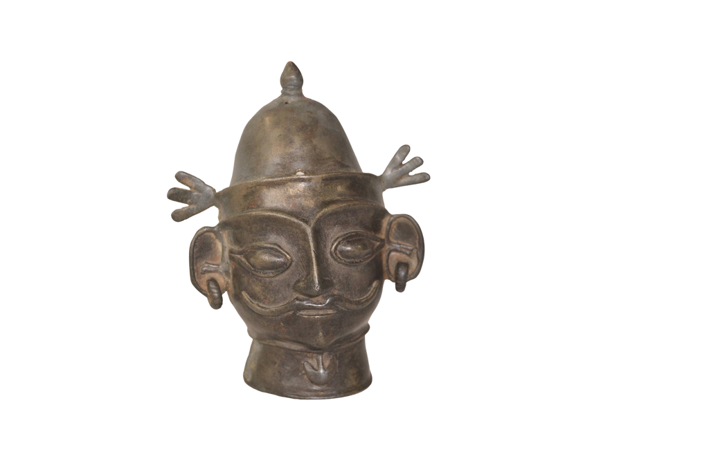 Antique Shiva Mukha Ritual Bronze Mask