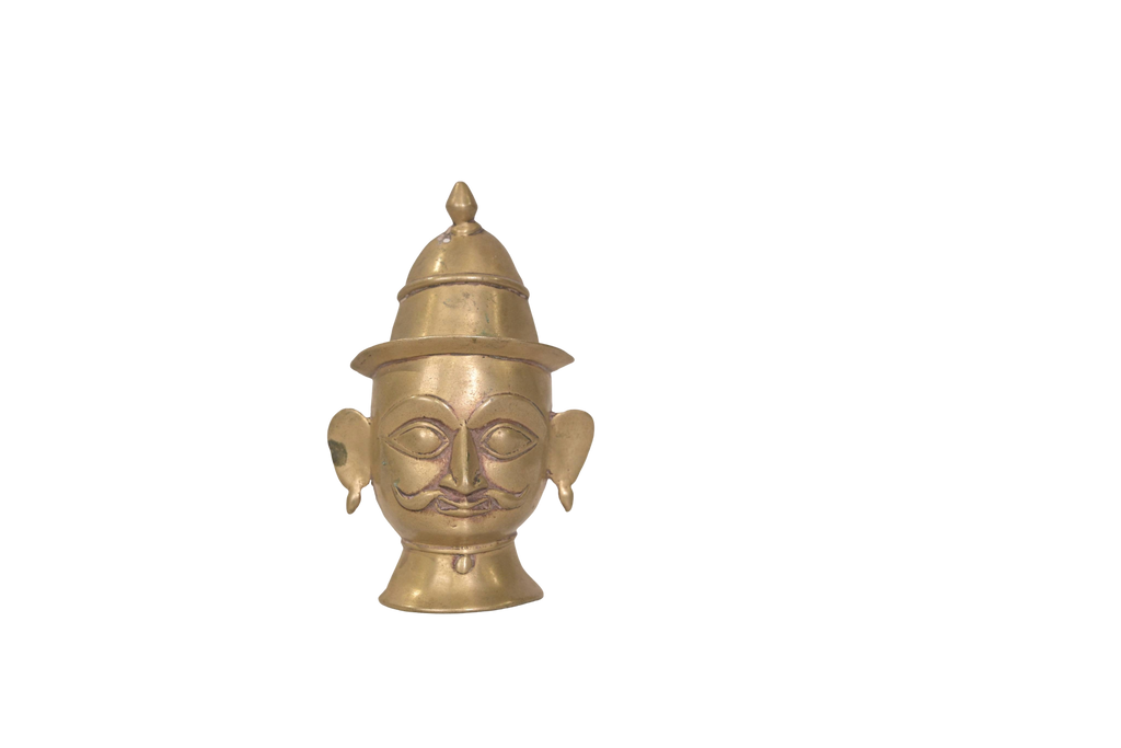 Antique Brass Shiva Mukha Figure