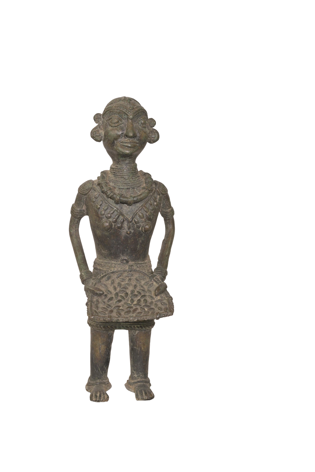 Antique Tribal Female Dhokra Bronze Figure