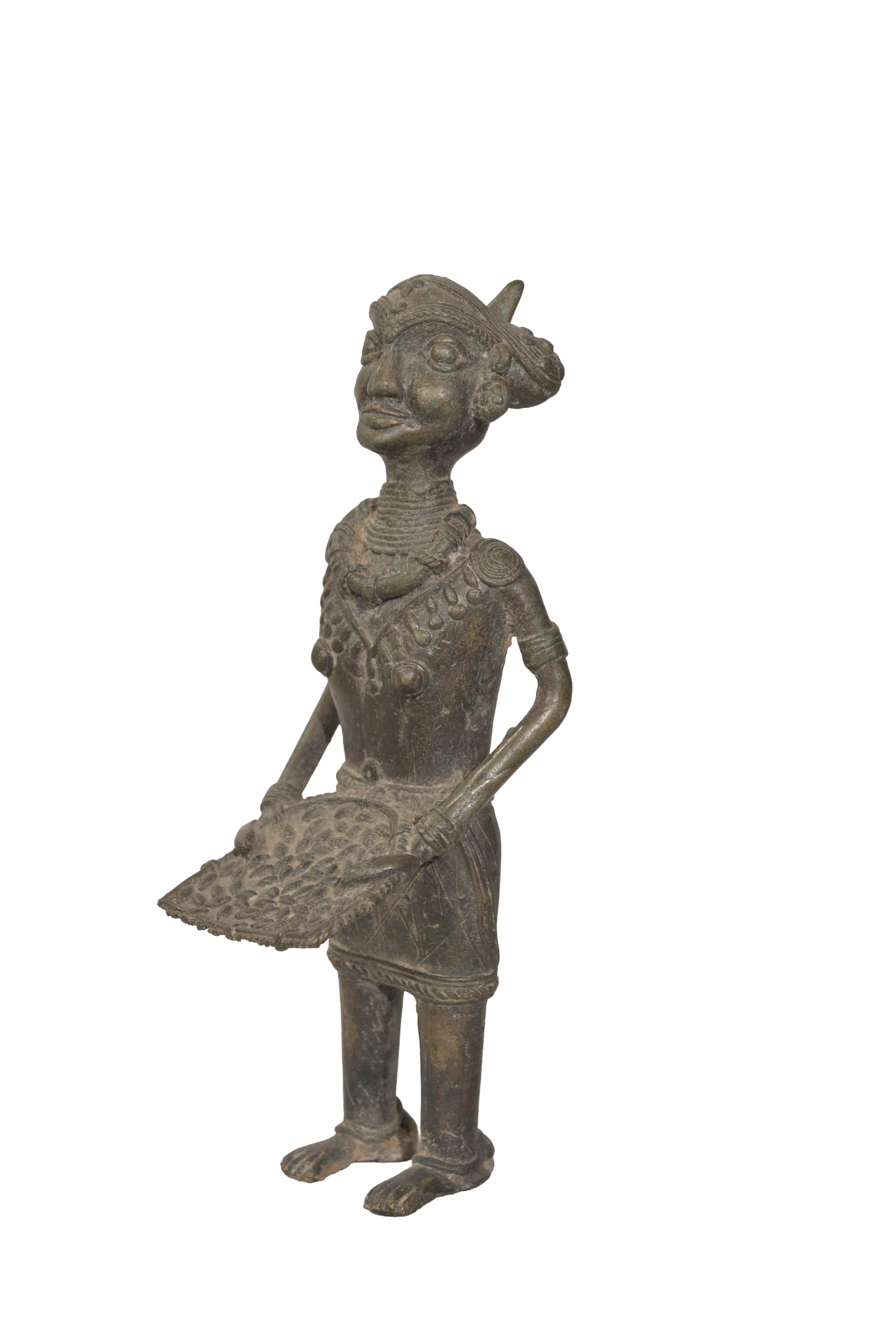 Antique Tribal Female Dhokra Bronze Figure