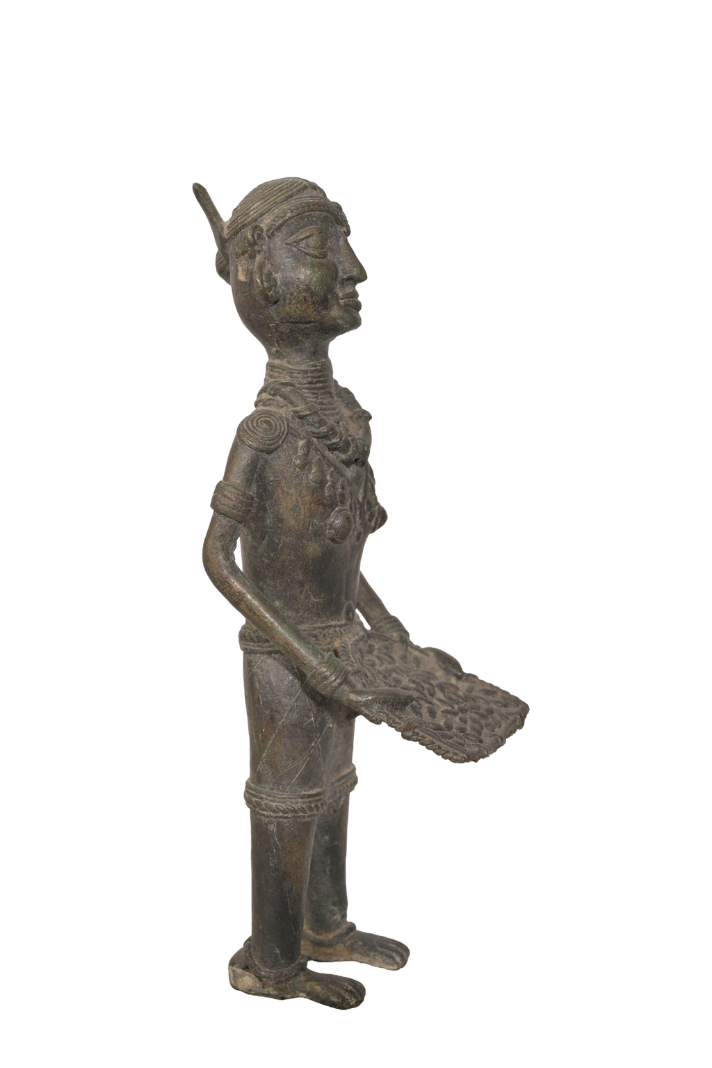 Antique Tribal Female Dhokra Bronze Figure