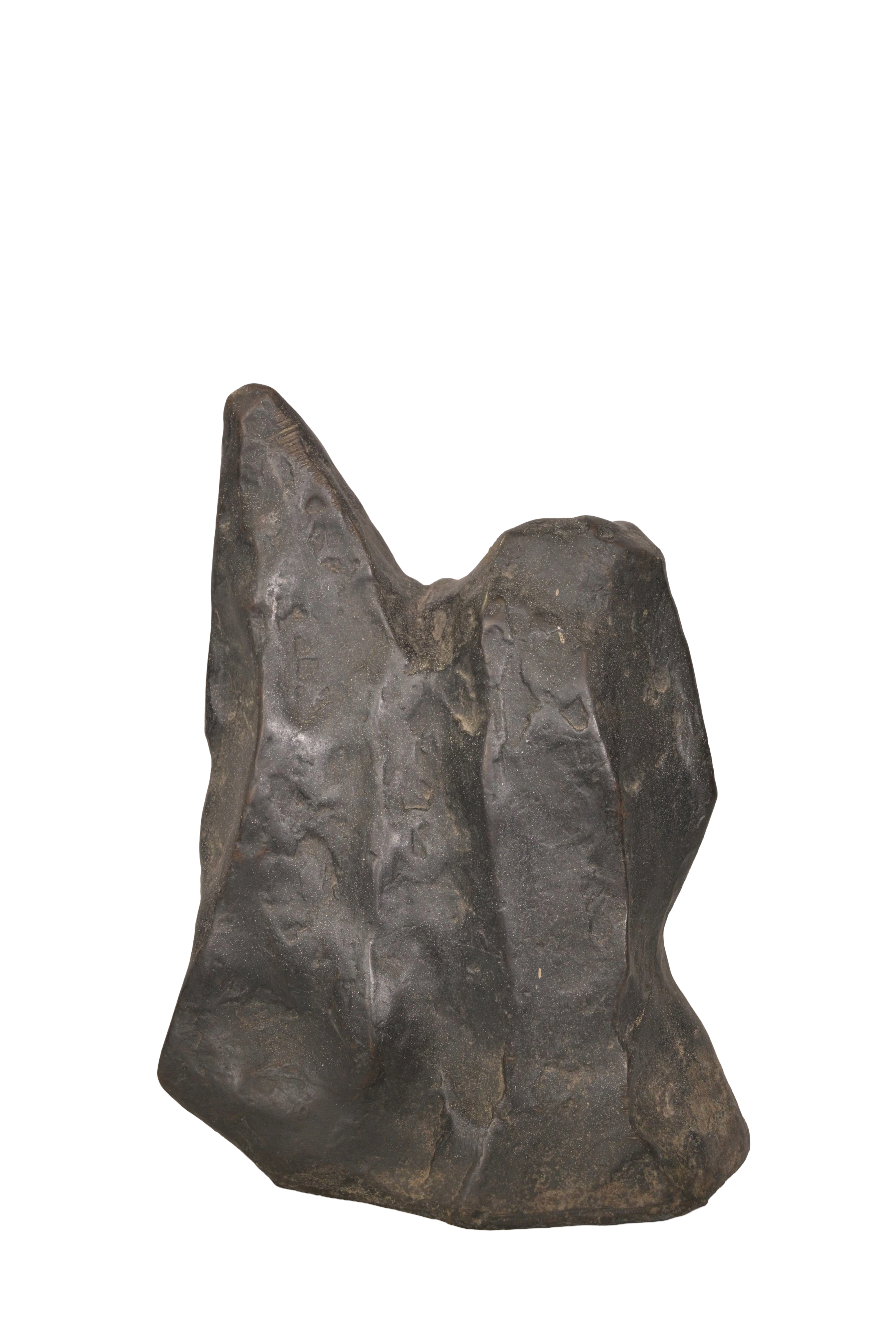 Abstract Black Stone Sculpture