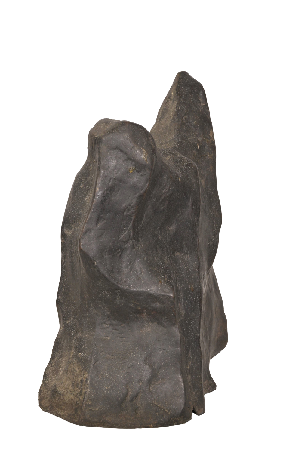 Abstract Black Stone Sculpture