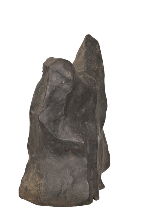 Abstract Black Stone Sculpture