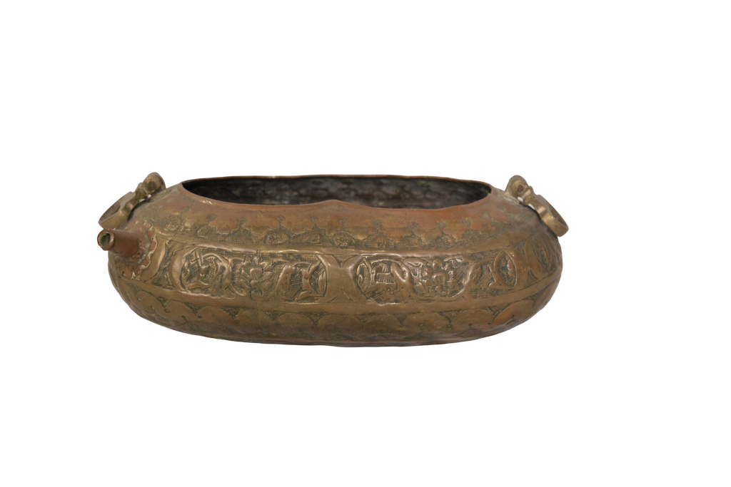 Antique Kashmiri Kashkul Ritual Begging Bowl