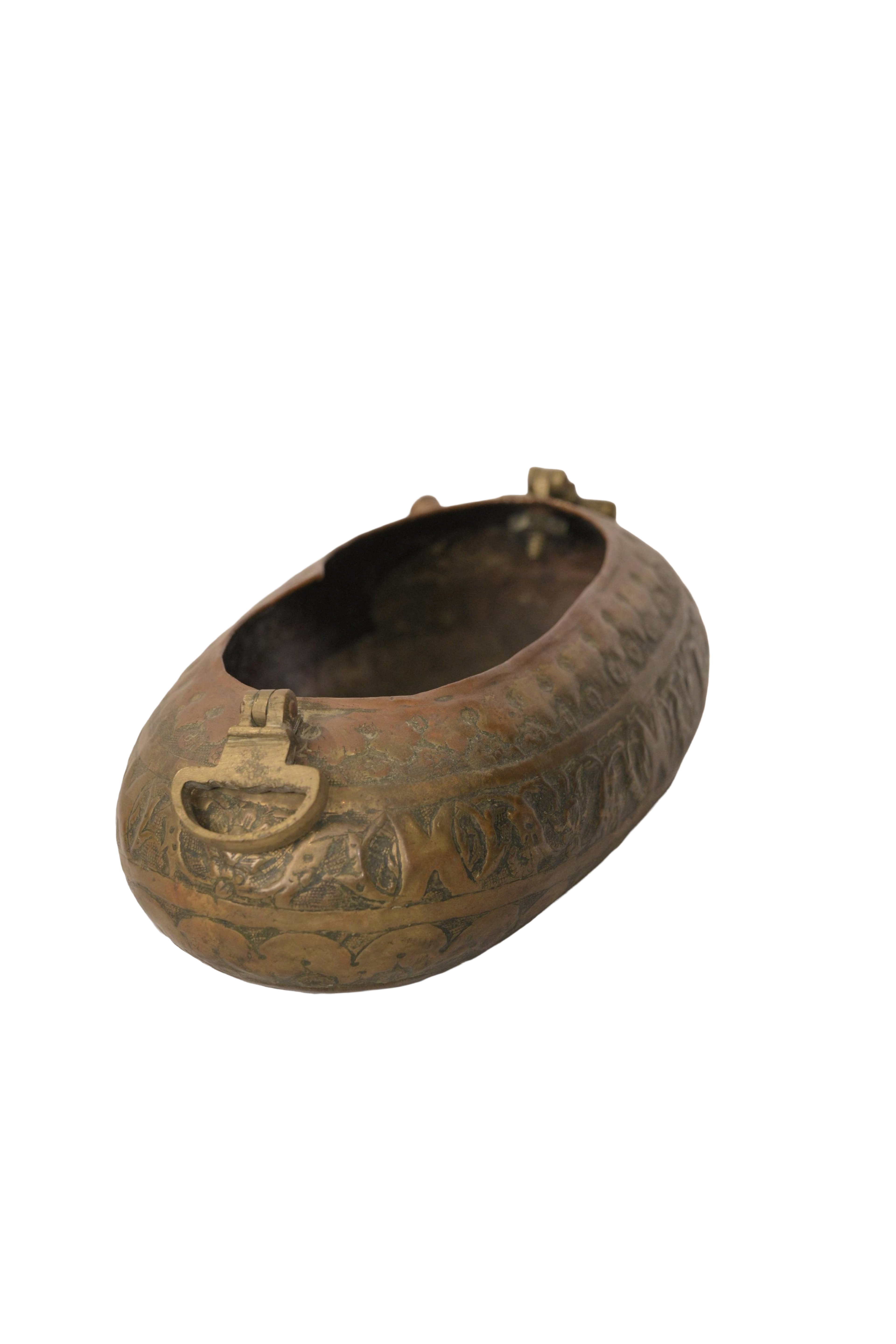 Antique Kashmiri Kashkul Ritual Begging Bowl