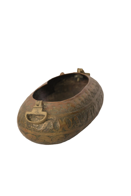 Antique Kashmiri Kashkul Ritual Begging Bowl