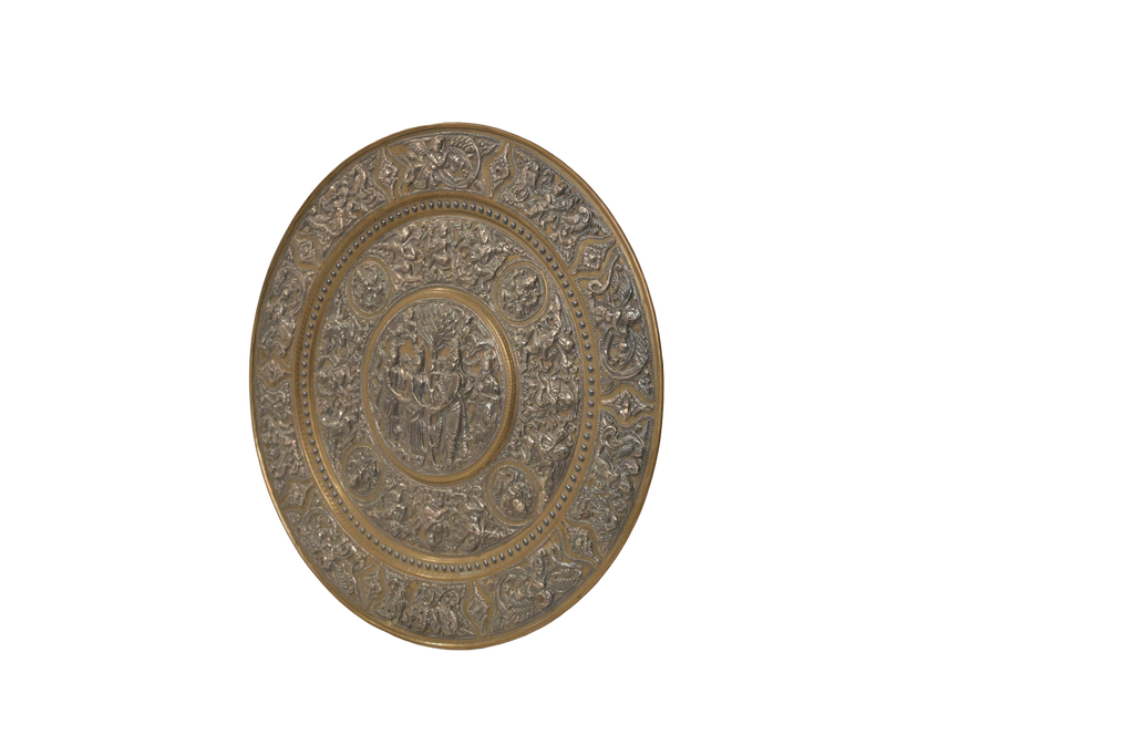 Antique Tanjore Ramayana Brass Wall Plate