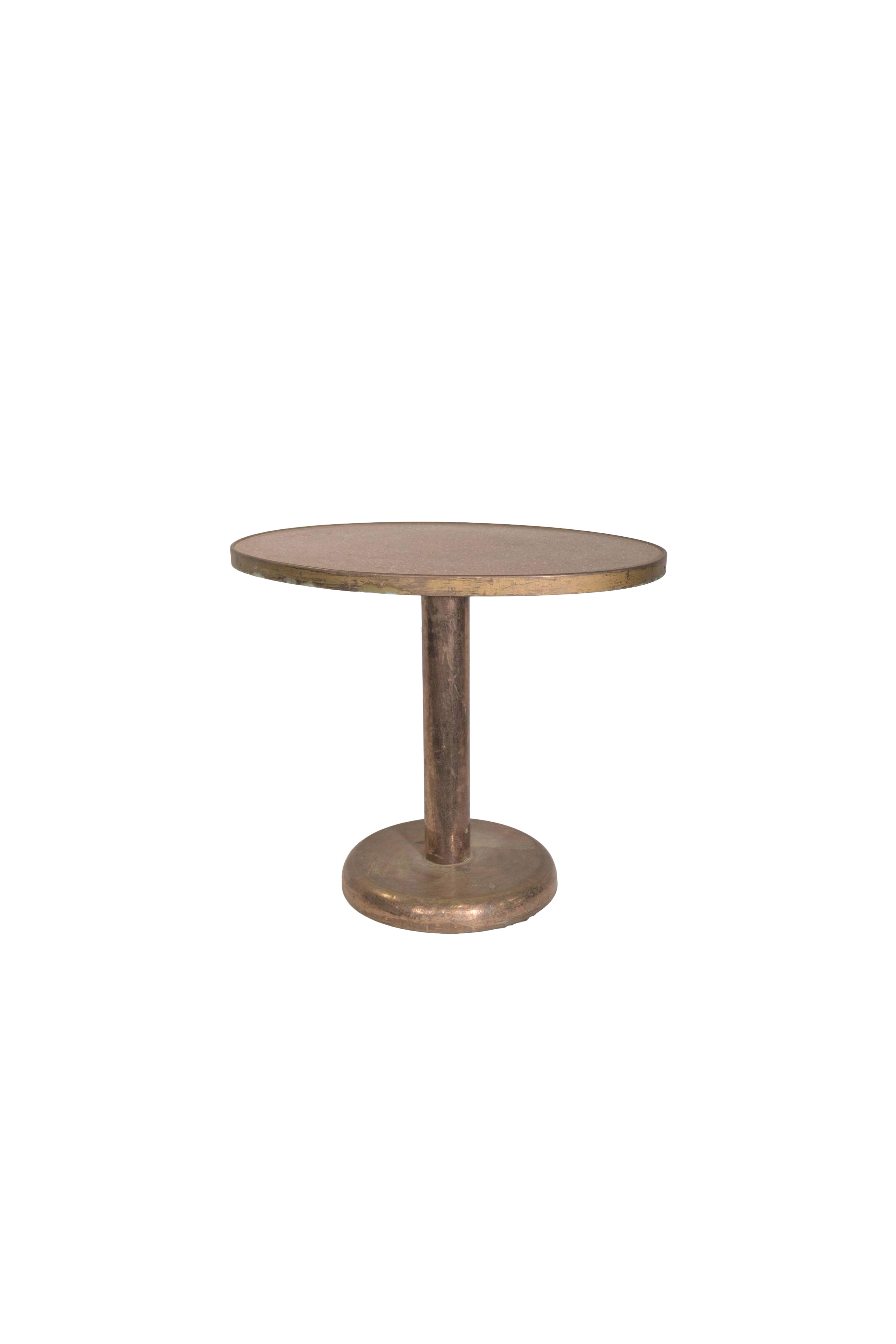 Round Brass Pedestal Table