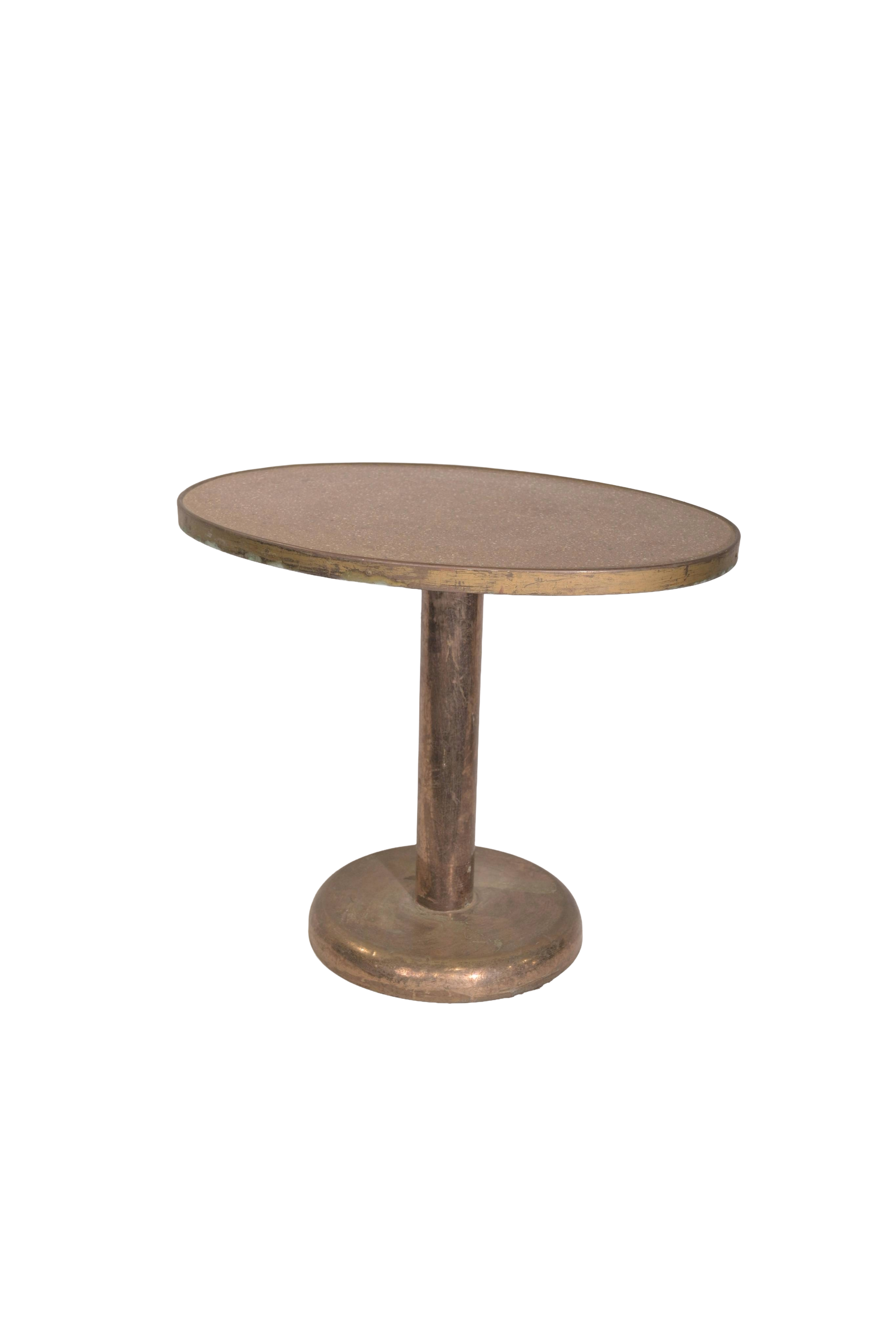 Round Brass Pedestal Table