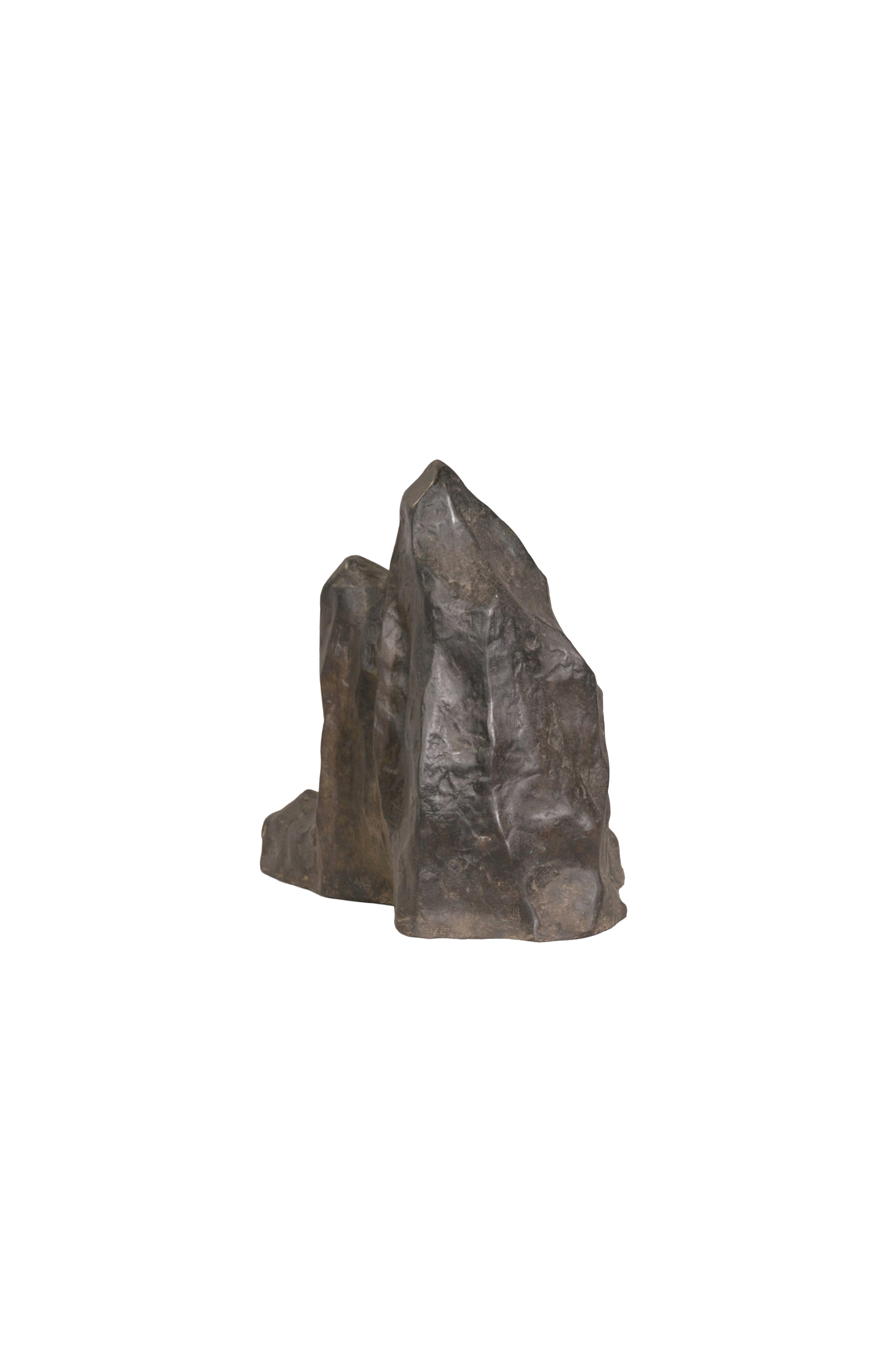 Abstract Black Stone Sculpture
