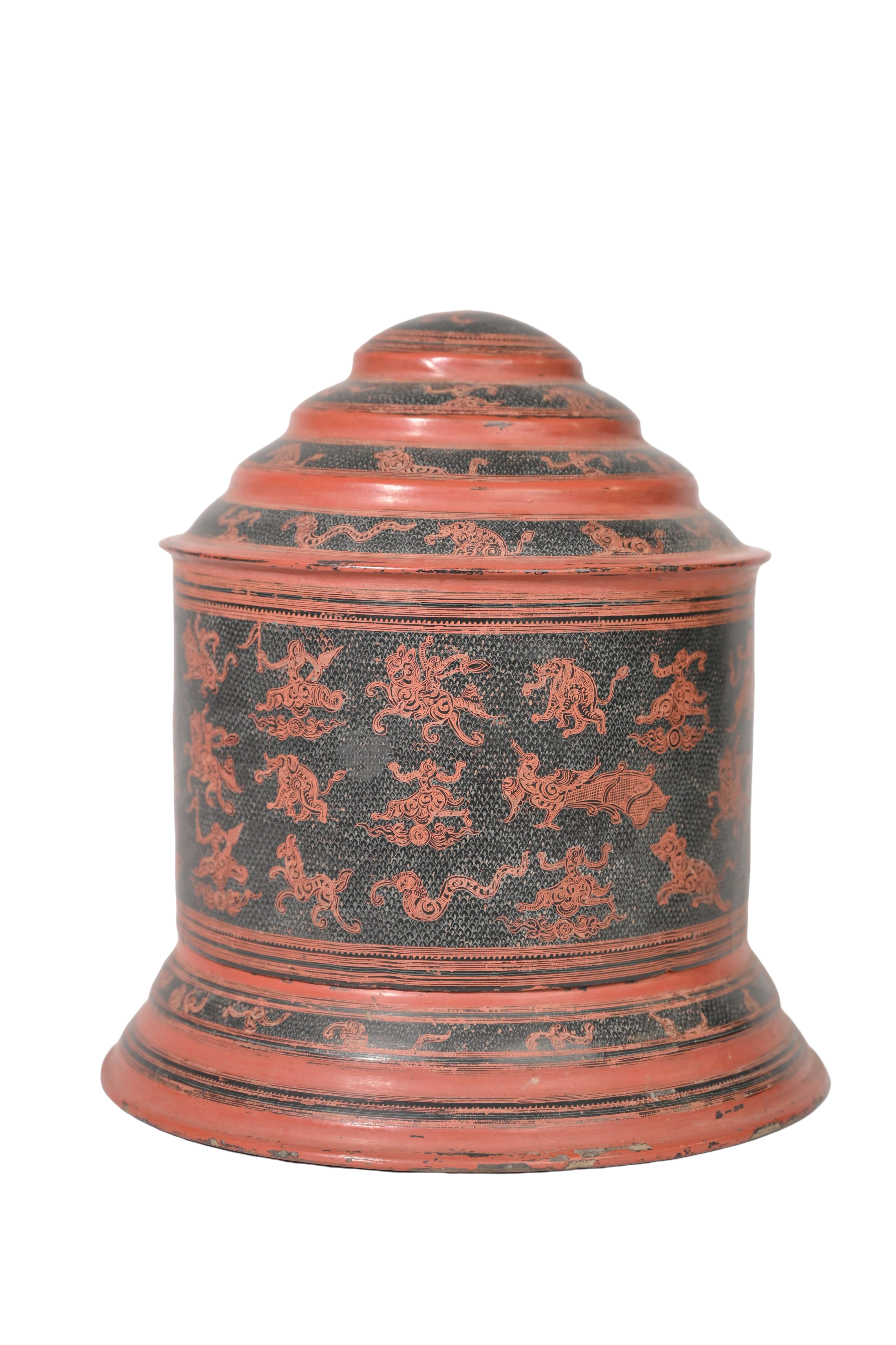 Burmese Lacquer Storage Vessel