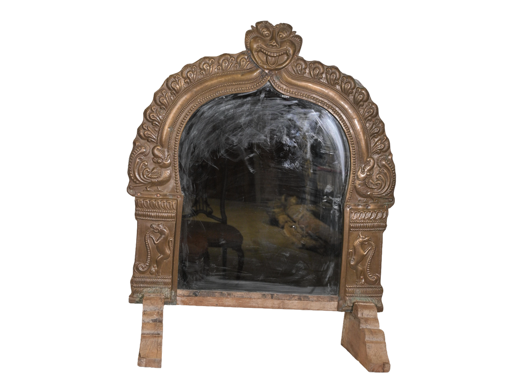 Antique Temple Arch Bronze Mirror