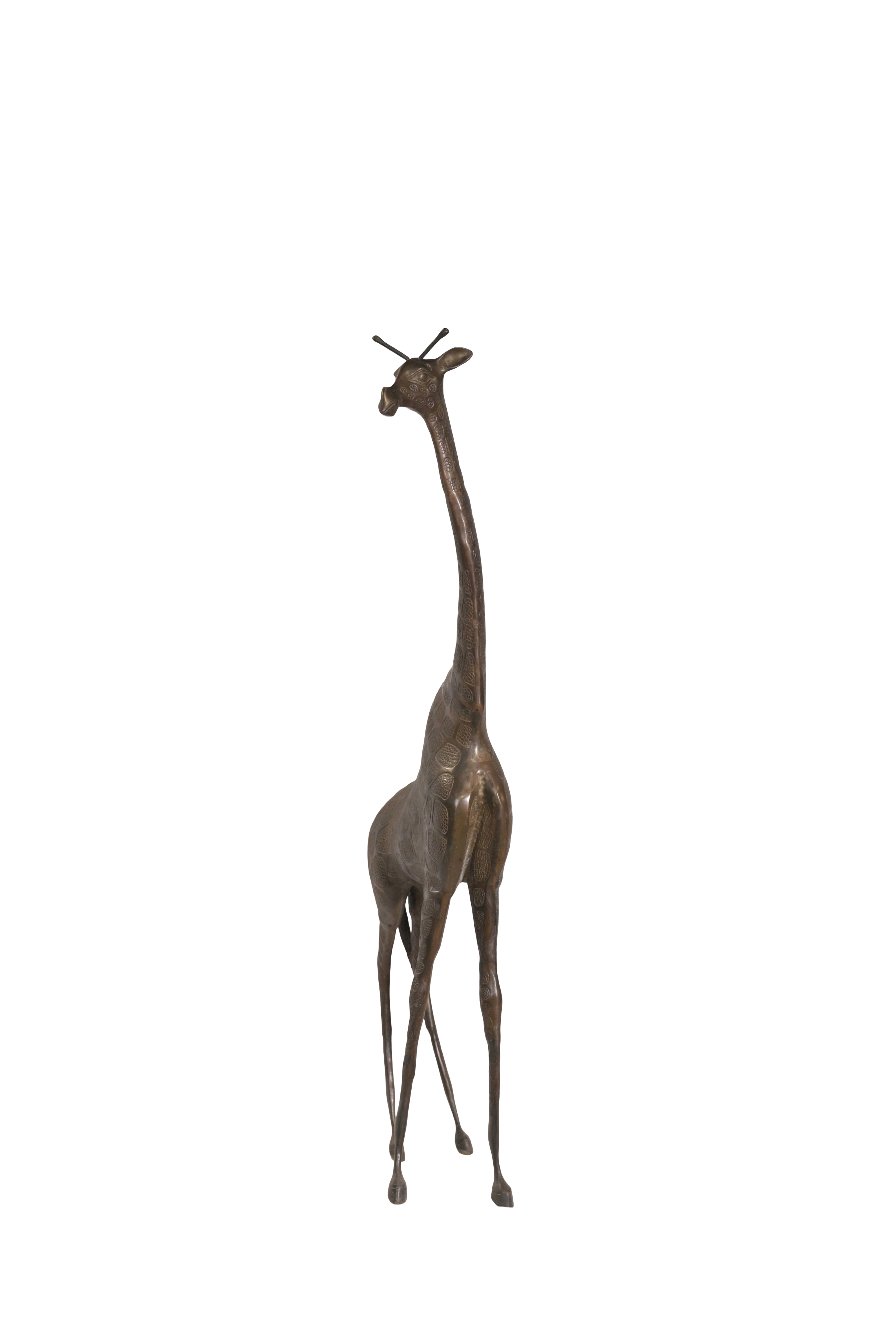 Handcrafted Brass Giraffe Decor Sculpture