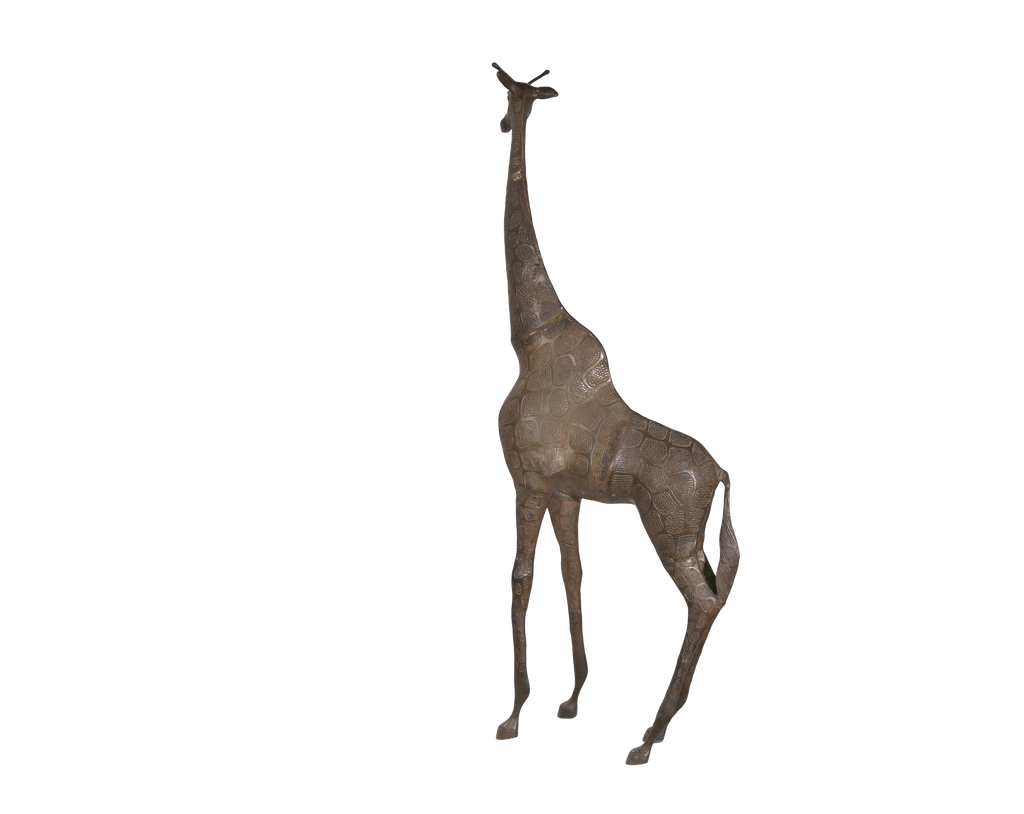 Handcrafted Brass Giraffe Decor Sculpture