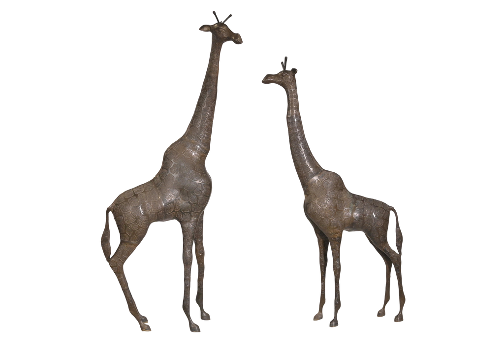 Handcrafted Brass Giraffe Decor Sculpture