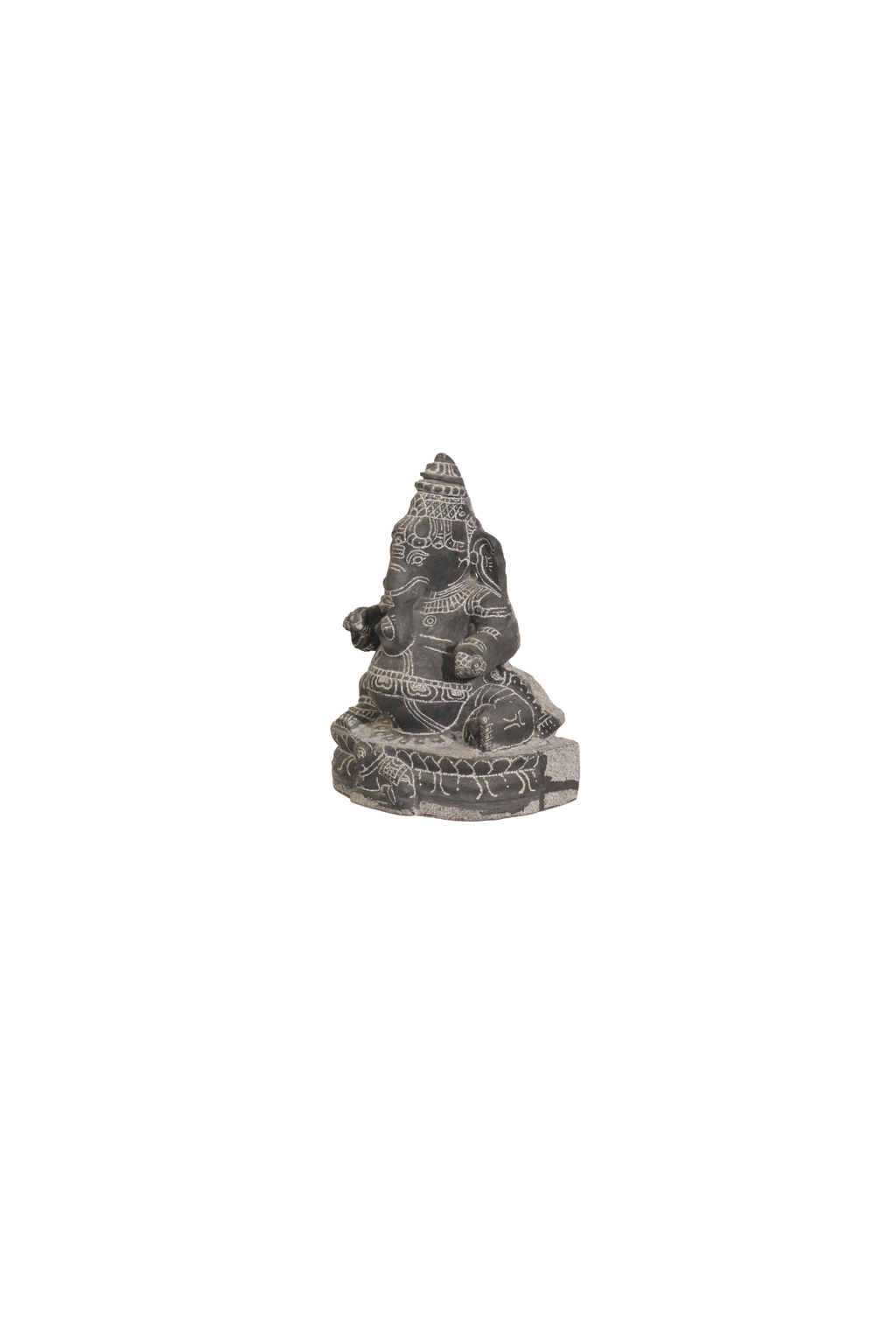 Vintage Stone Ganesha Idol Sculpture