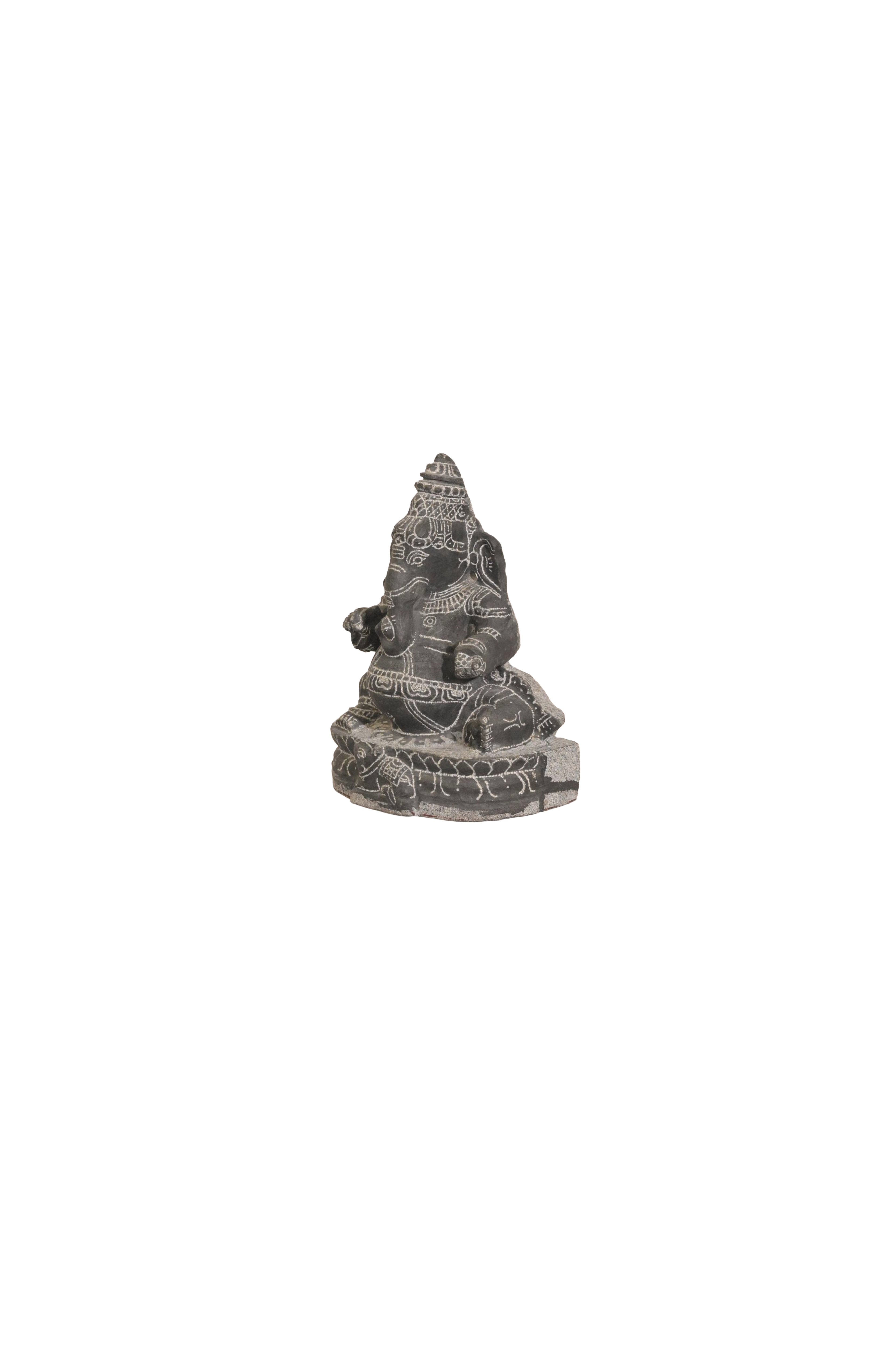 Vintage Stone Ganesha Idol Sculpture