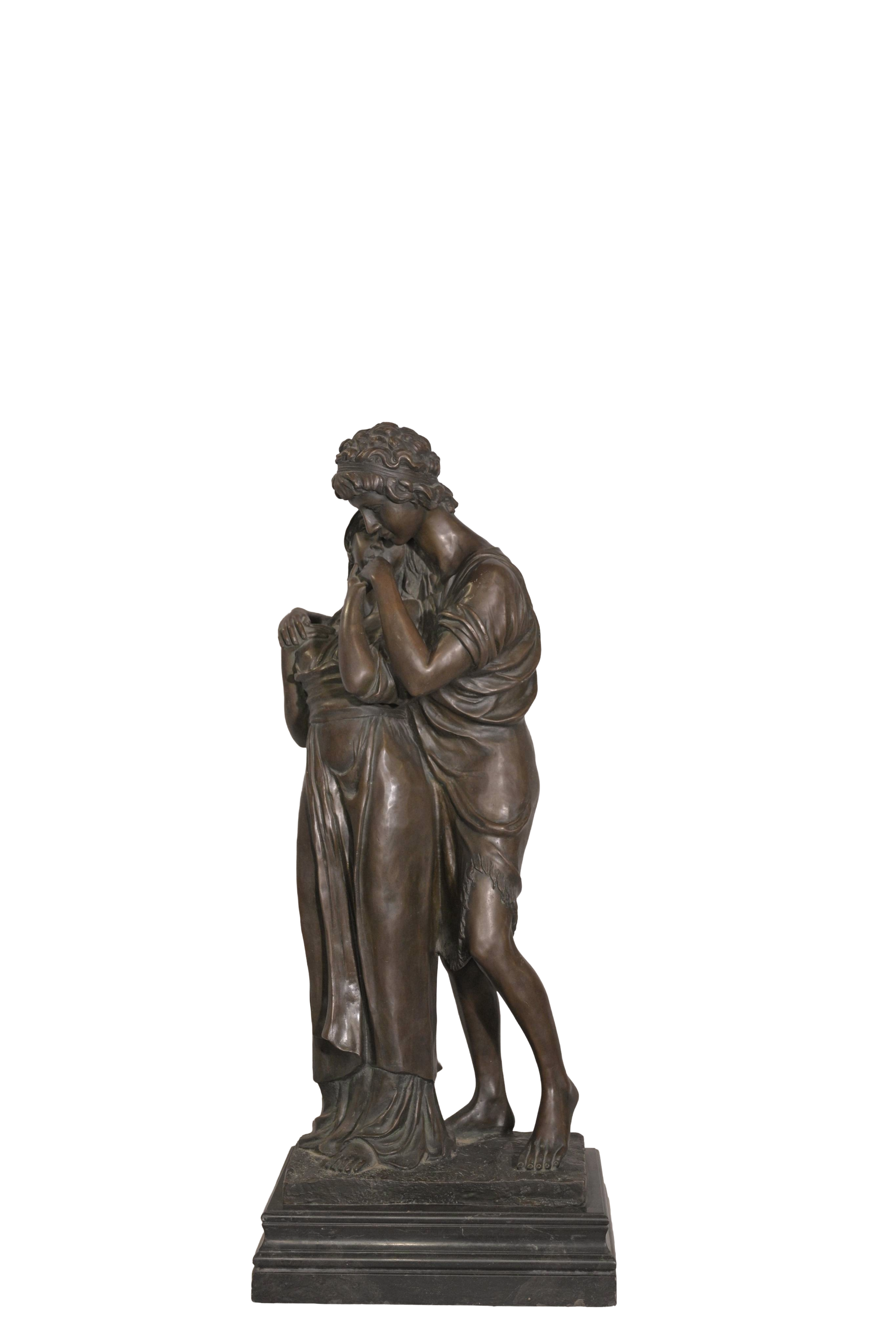 Classical Romantic Bronze Couple Statue