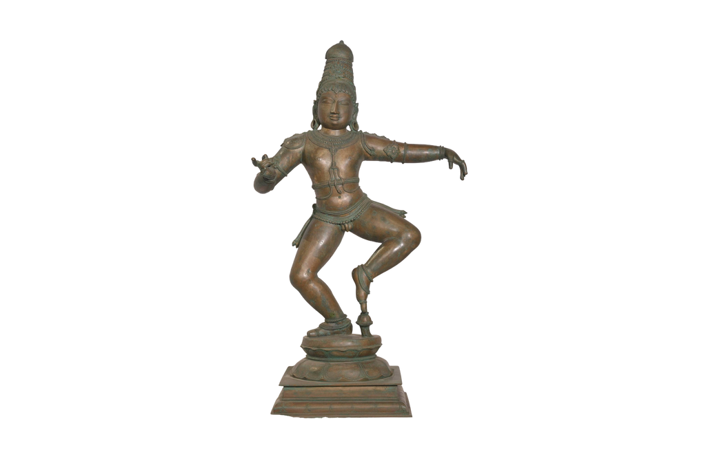 Nartana Krishna Chola-Style Bronze Figure