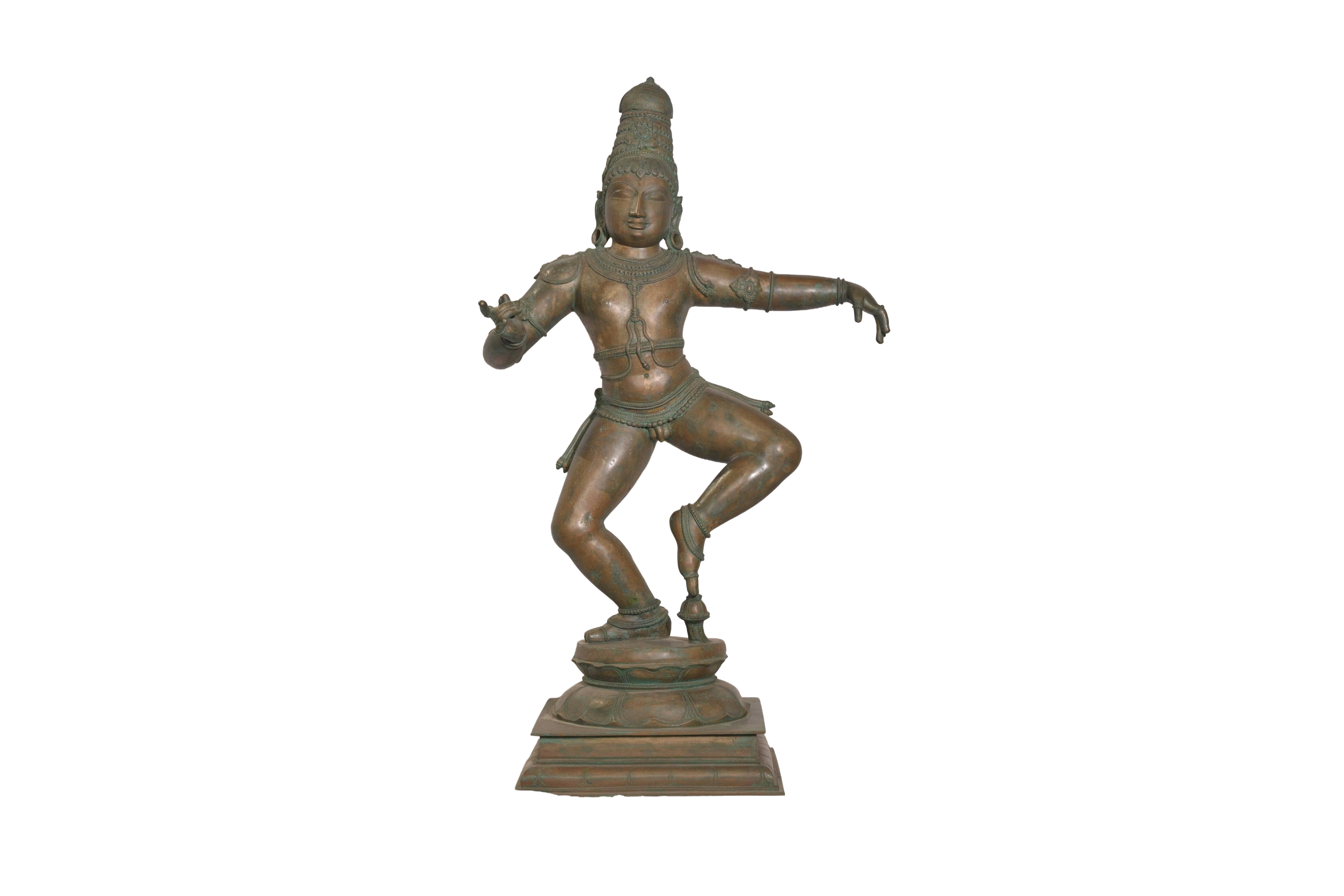 Nartana Krishna Chola-Style Bronze Figure