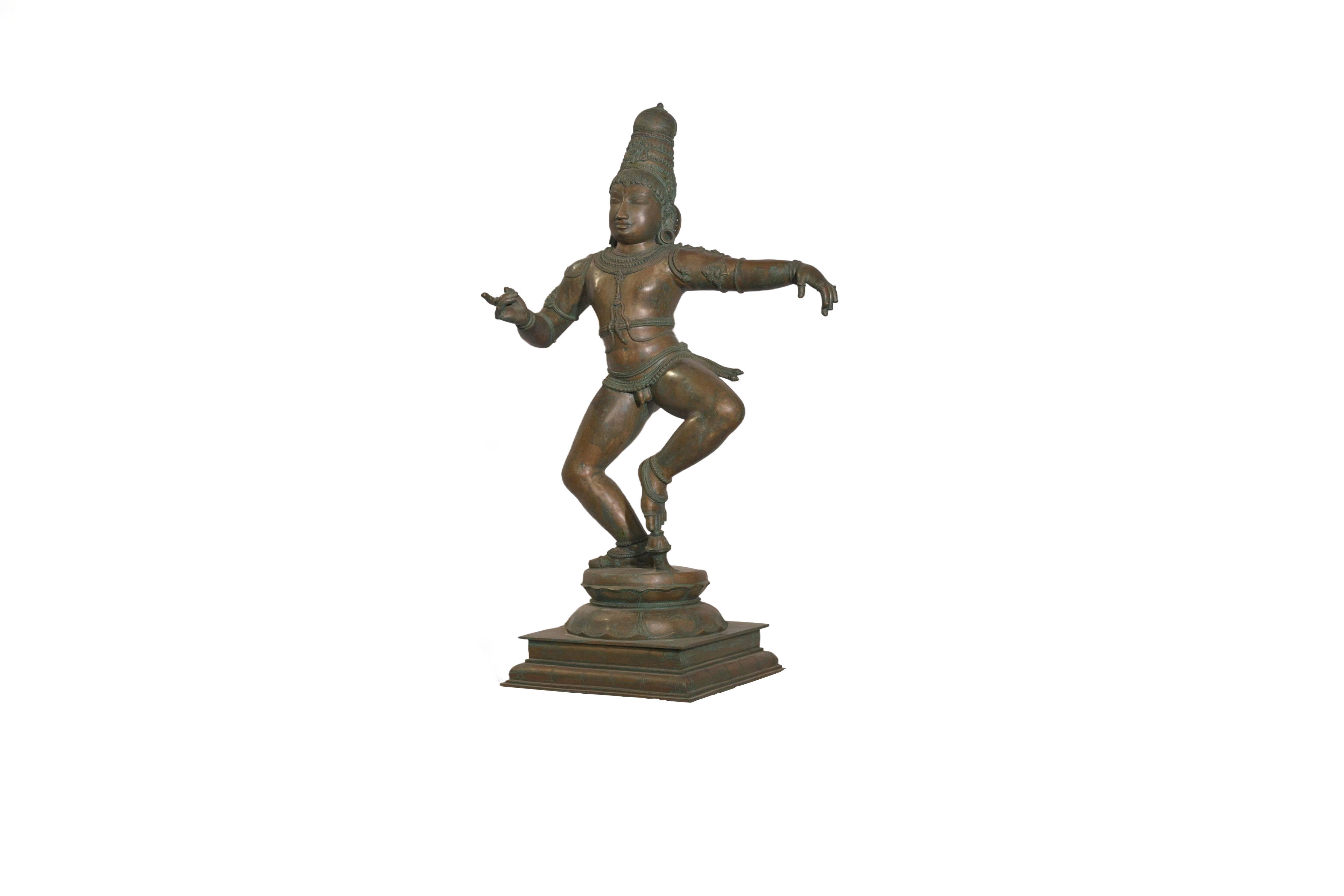 Nartana Krishna Chola-Style Bronze Figure