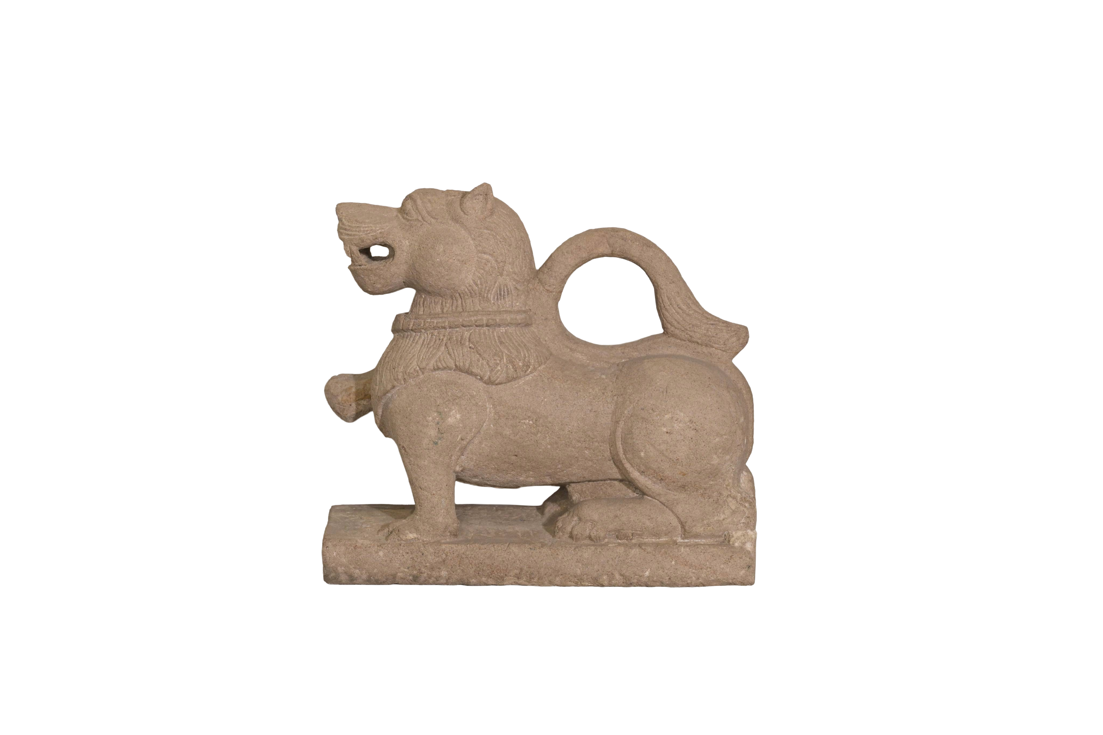 Vintage Stone Guardian Lion Statue