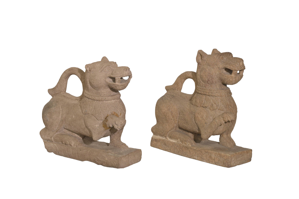 Vintage Stone Guardian Lion Statue