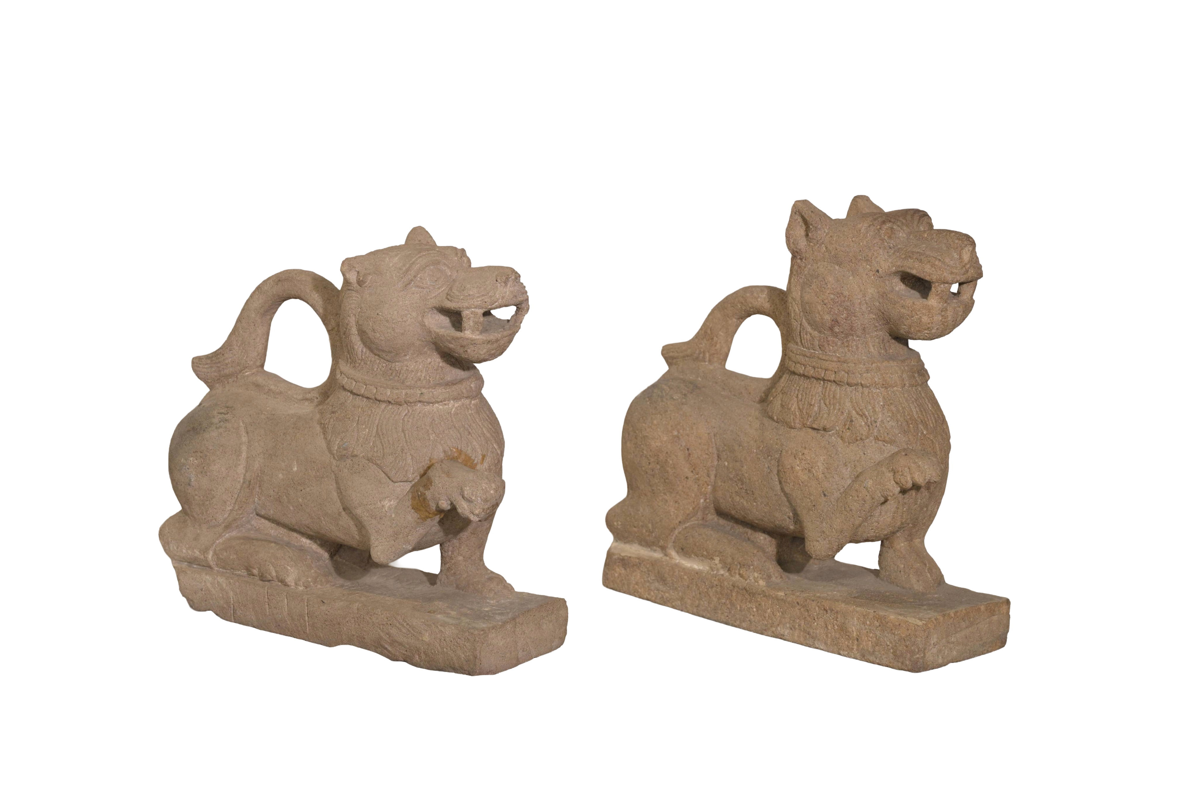 Vintage Stone Guardian Lion Statue