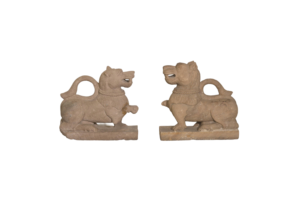 Vintage Stone Guardian Lion Statue