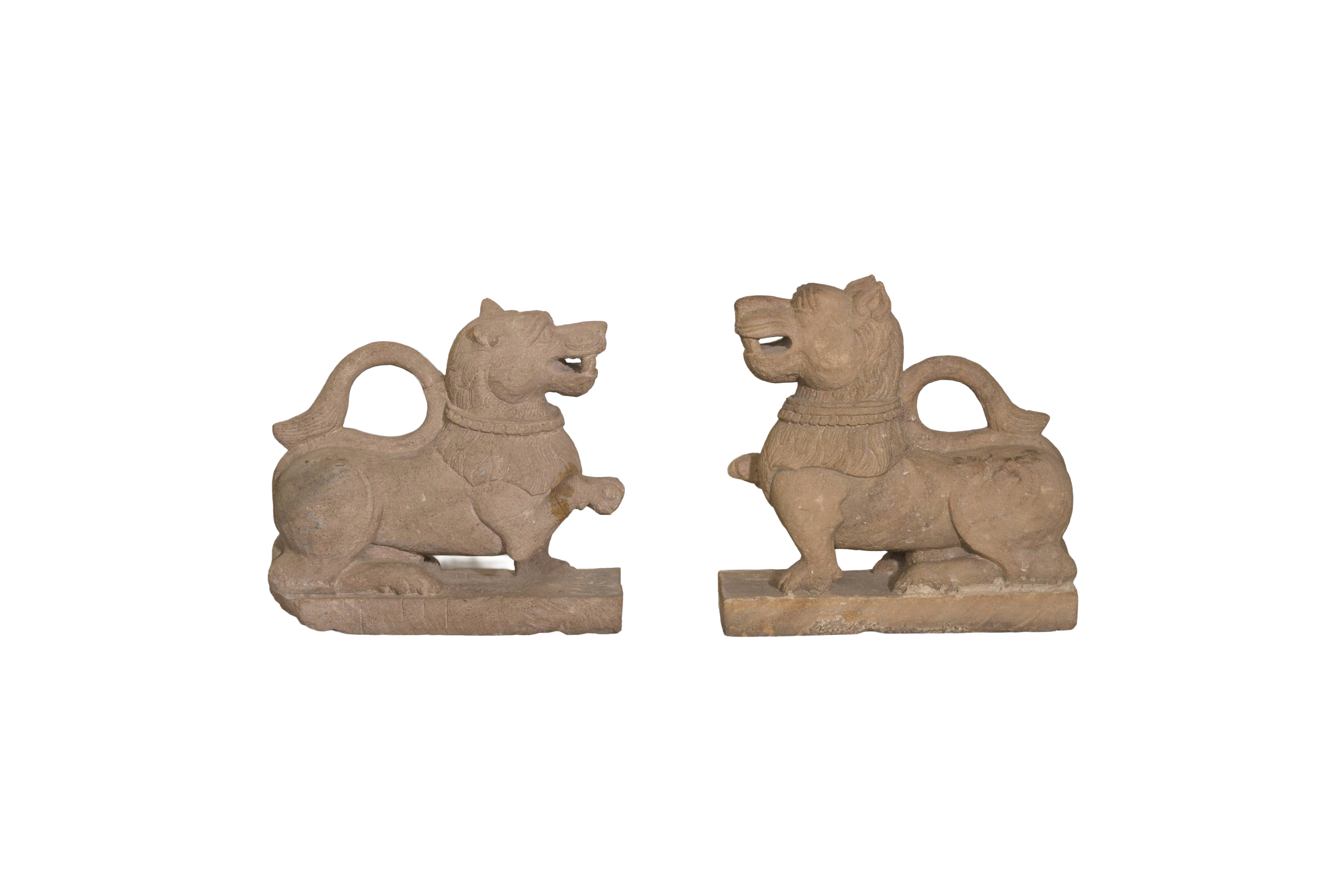 Vintage Stone Guardian Lion Statue