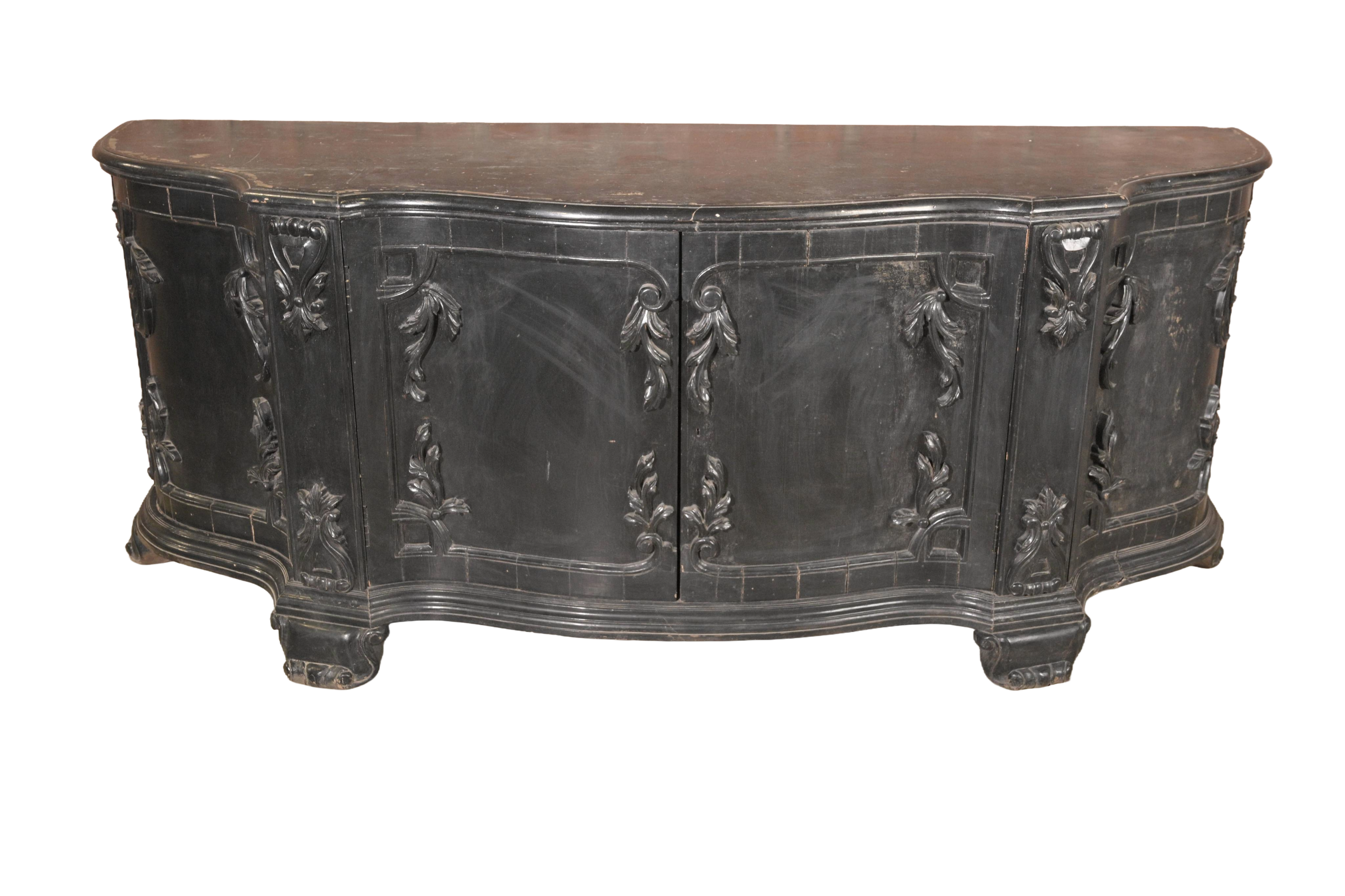 Grand Baroque Carved Wooden Wall Mirror Set