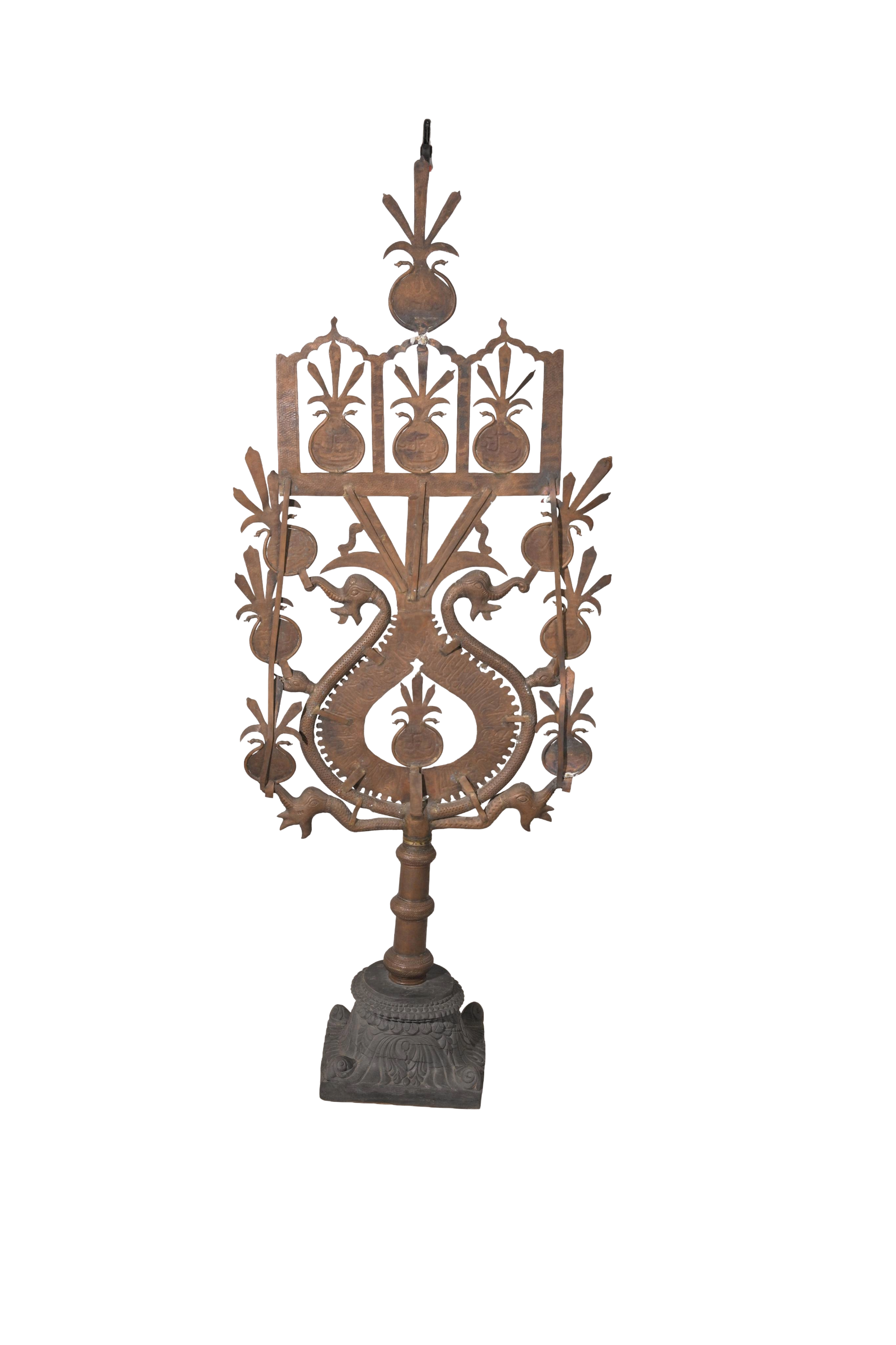 Ottoman Calligraphic Metal Finial Sculpture