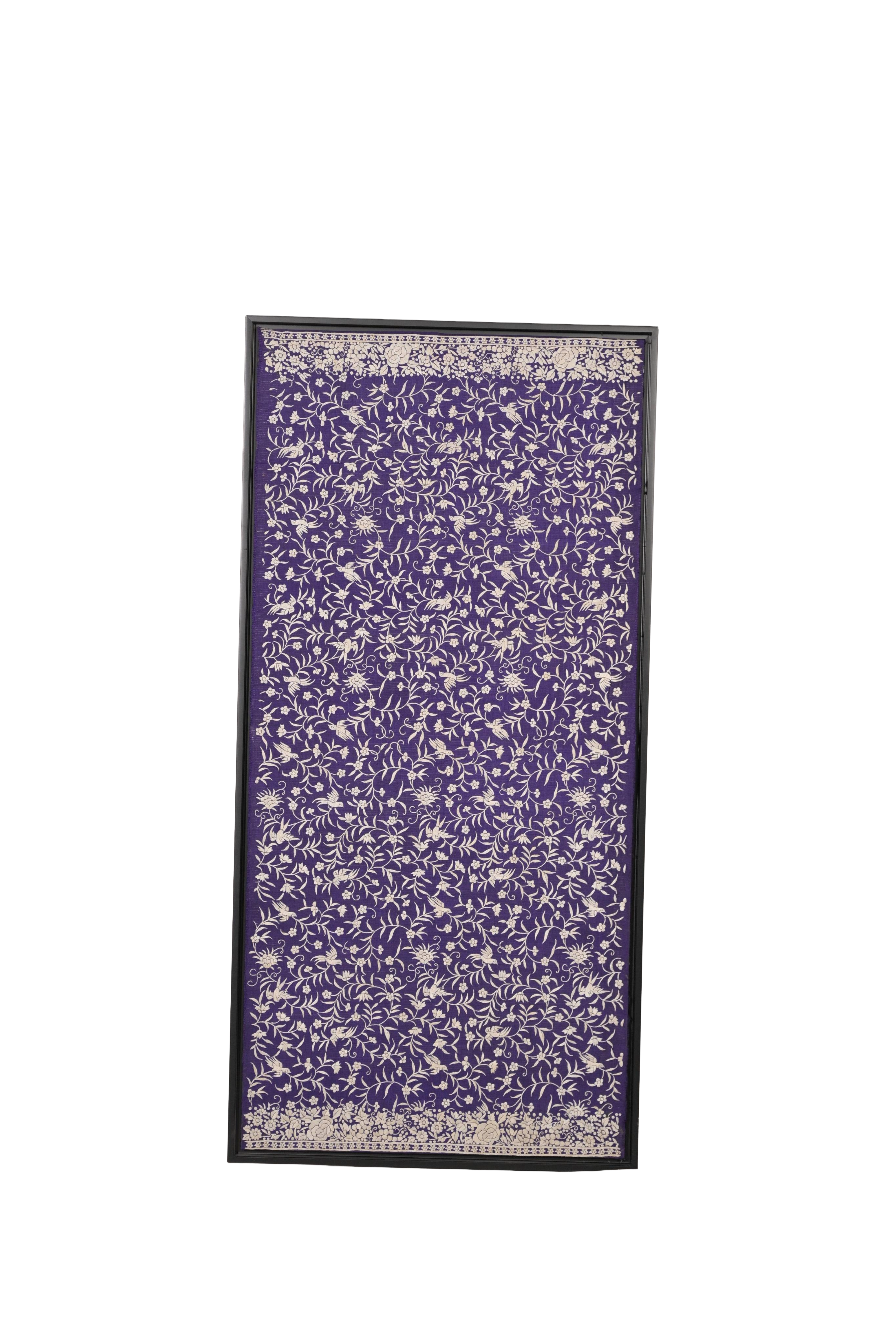 Purple Floral Textile Panel
