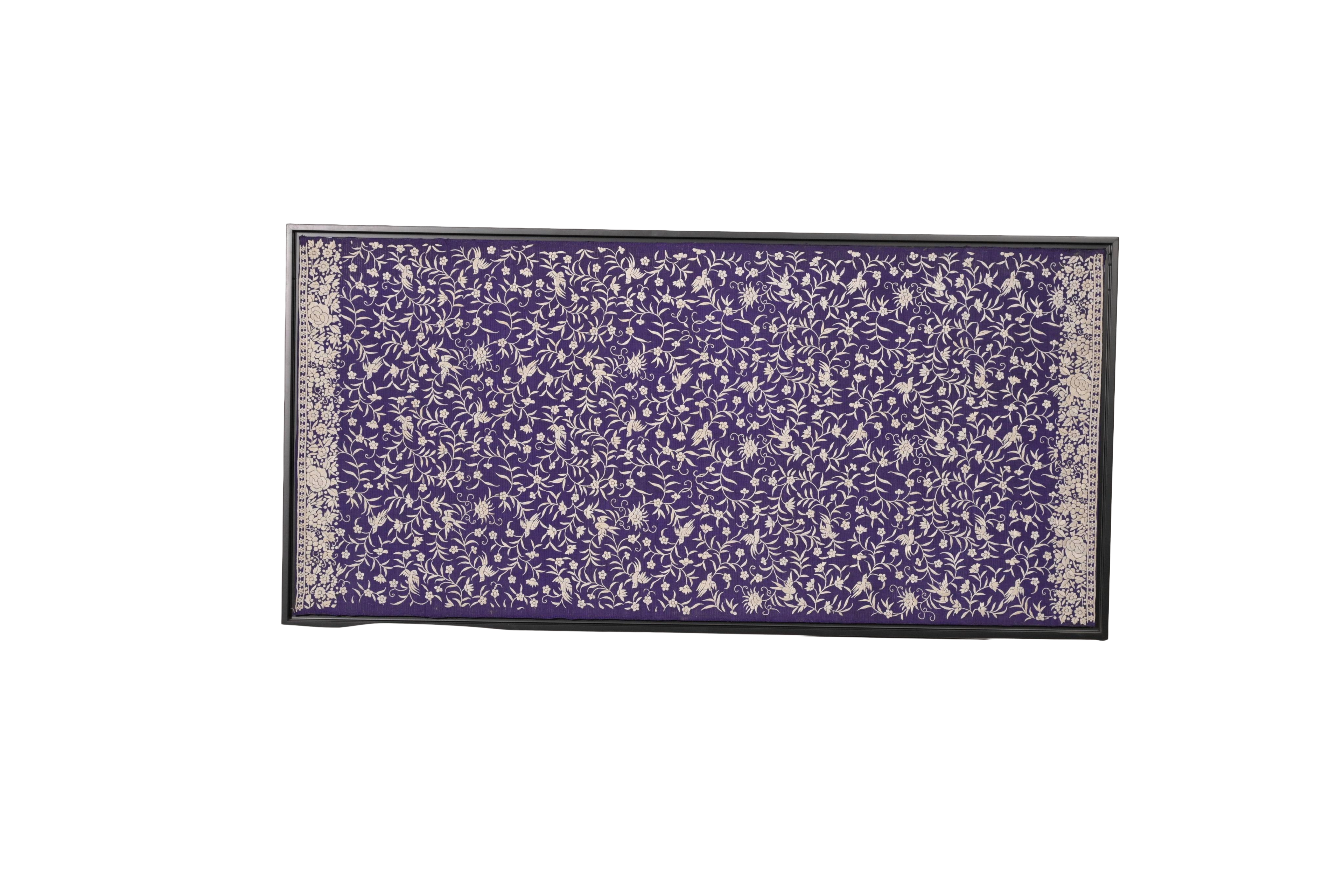 Purple Floral Textile Panel