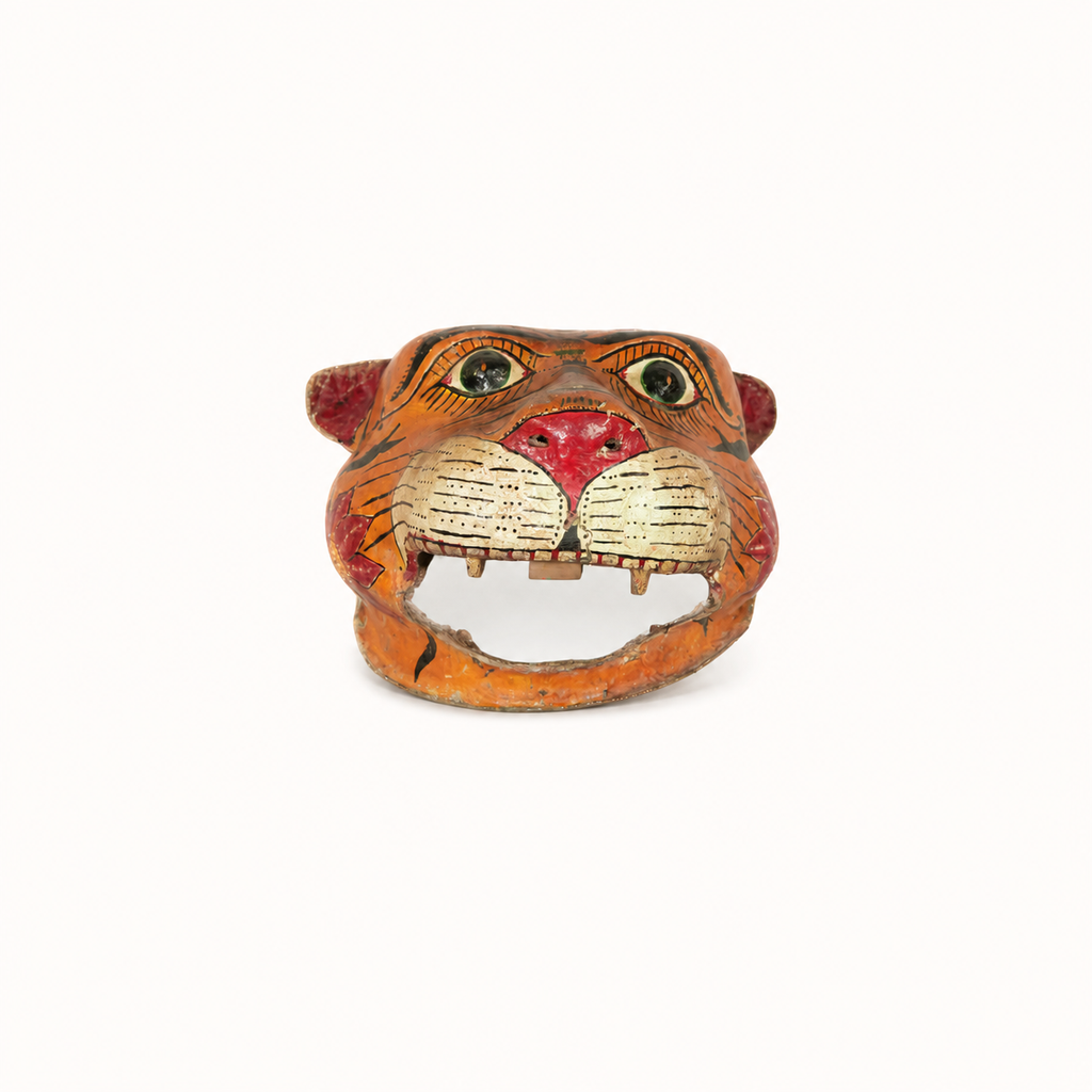 Vintage Folk Art Tiger Mask
